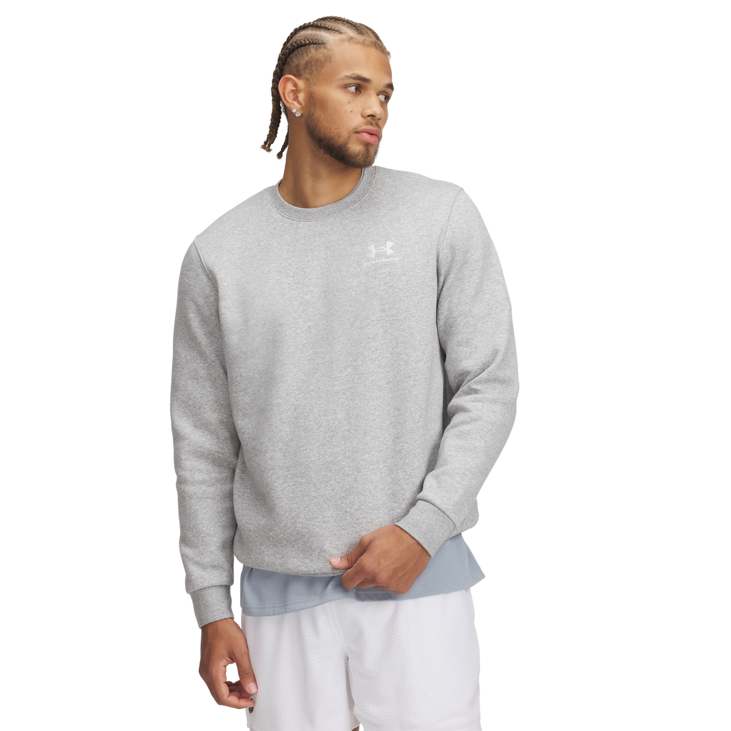 Under Armour Essential Fleece Crew - Men's - White/Mod Gray