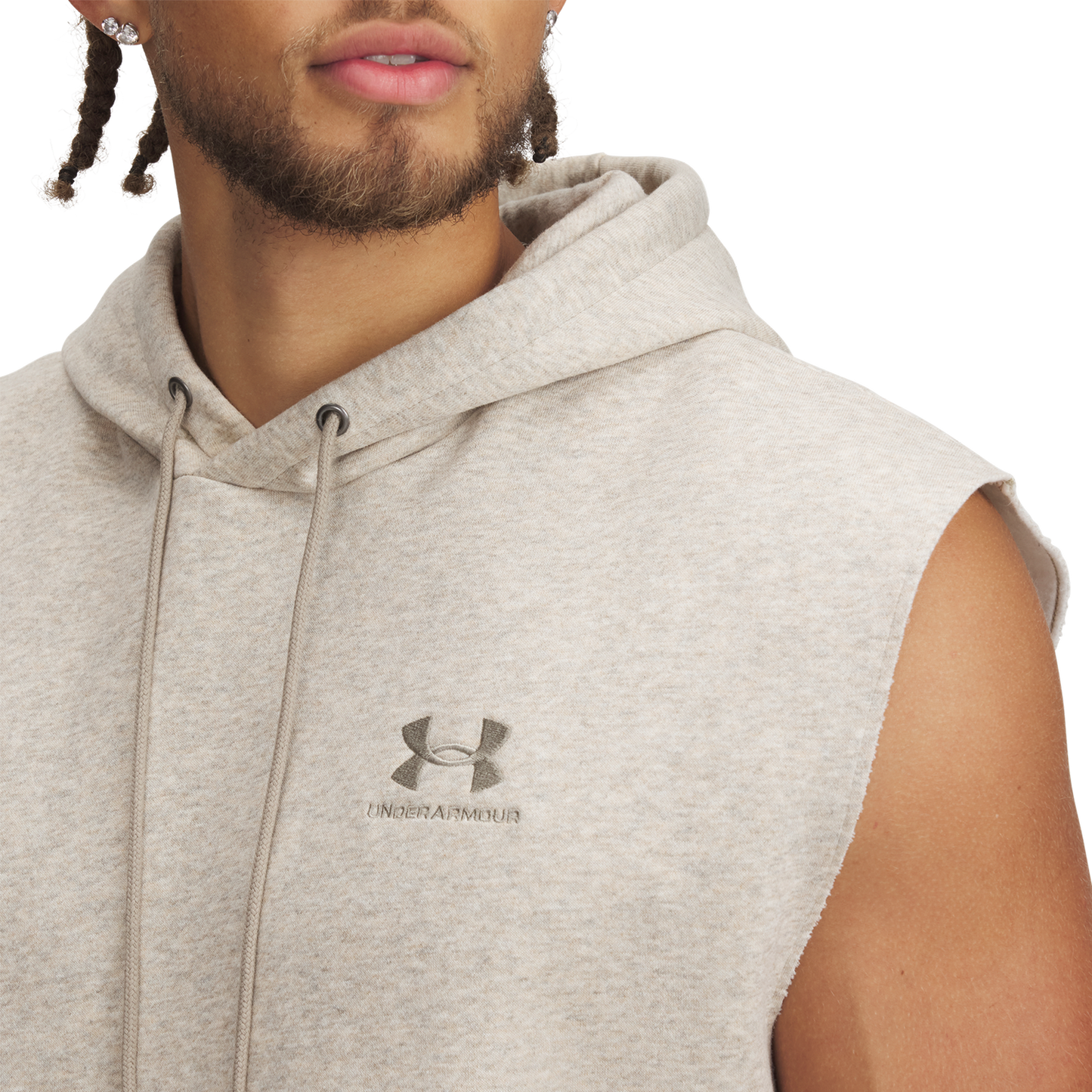 Under Armour Icon Fleece Sleeveless Hoodie - Men's - Timberwolf Taupe/Timberwolf Taupe