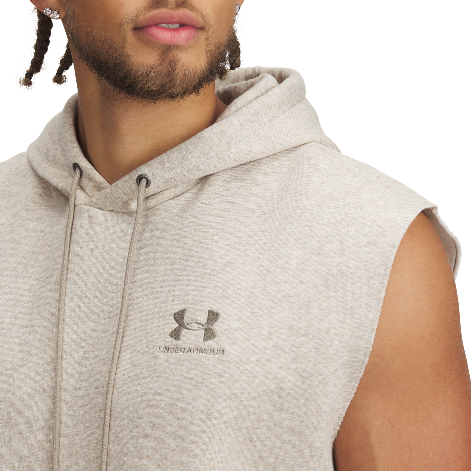 Under Armour Icon Fleece Sleeveless Hoodie - Men's - Timberwolf Taupe/Timberwolf Taupe