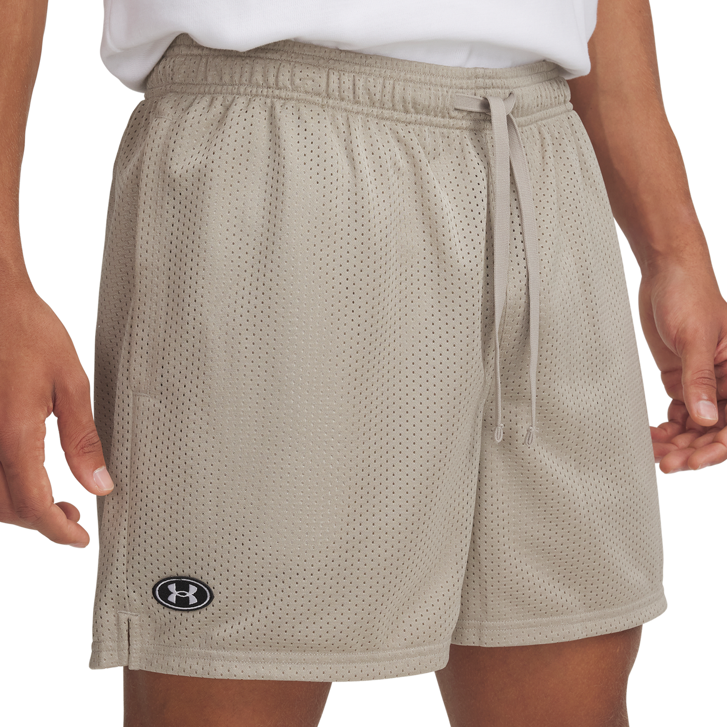 Under Armour Essential Mesh Shorts - Men's - Timberwolf Taupe/White