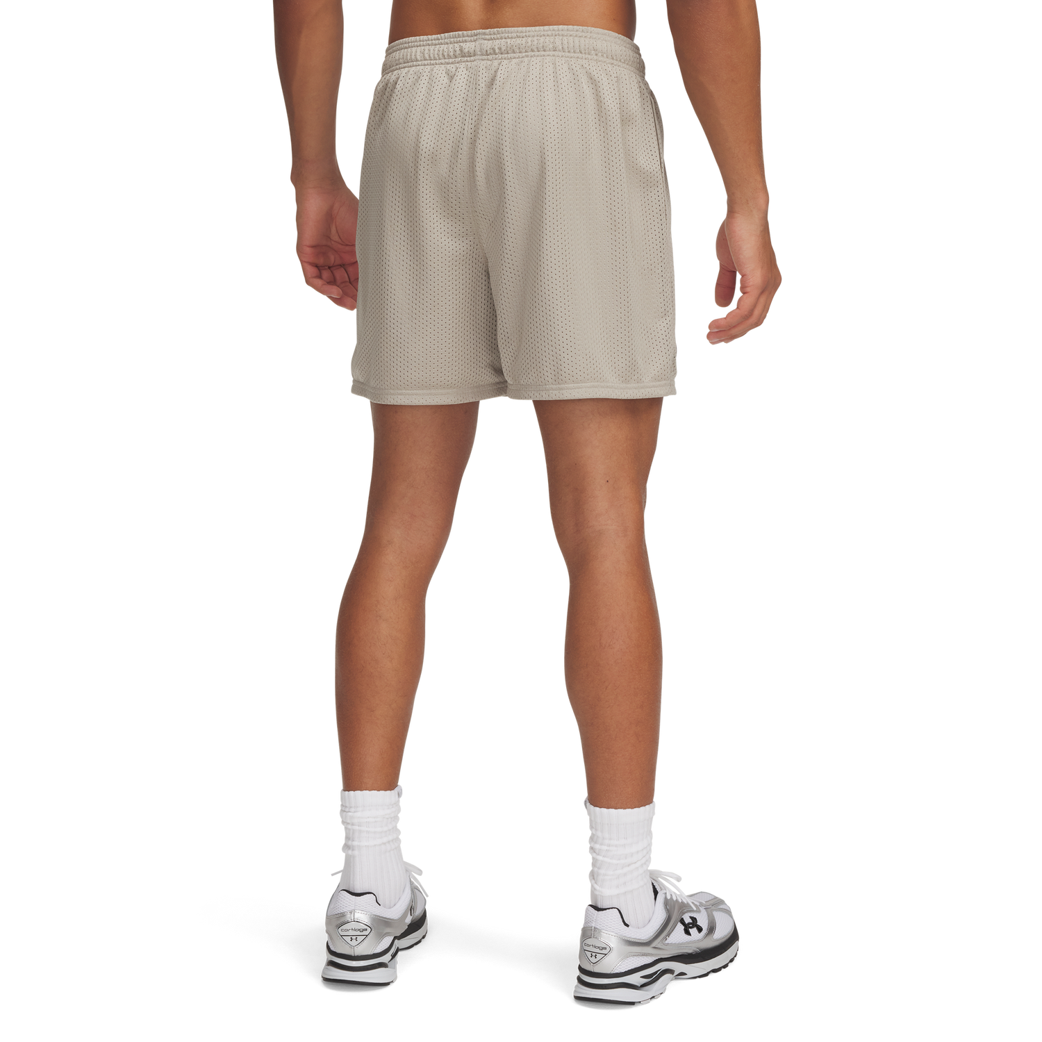 Under Armour Essential Mesh Shorts - Men's - Timberwolf Taupe/White