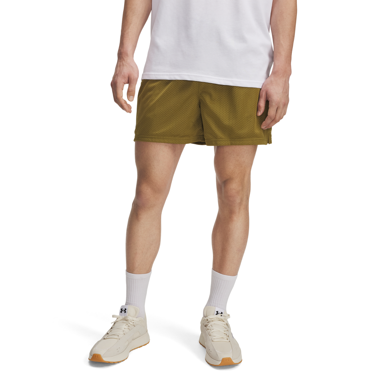 Under Armour Essential Mesh Shorts - Men's - Canteen Green/White