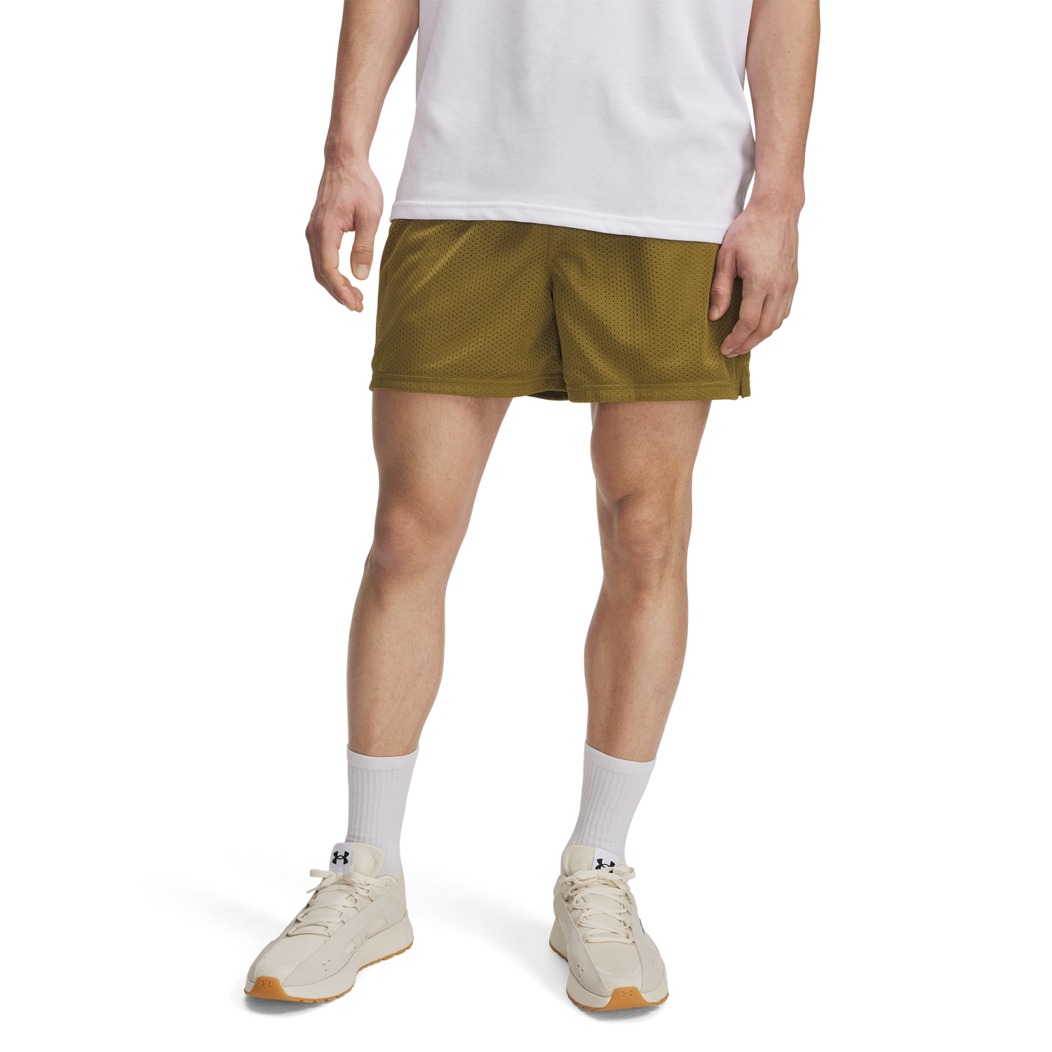 Under Armour Essential Mesh Shorts - Men's - Canteen Green/White