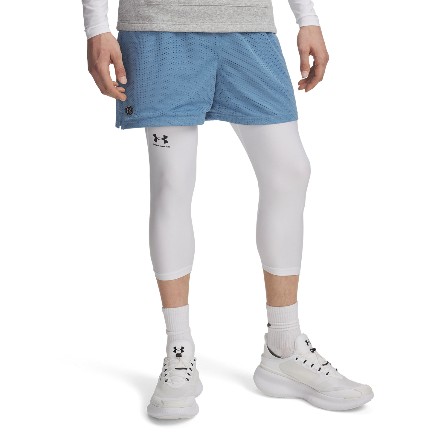 Under Armour Essential Mesh Shorts - Men's - Blue Smoke/White