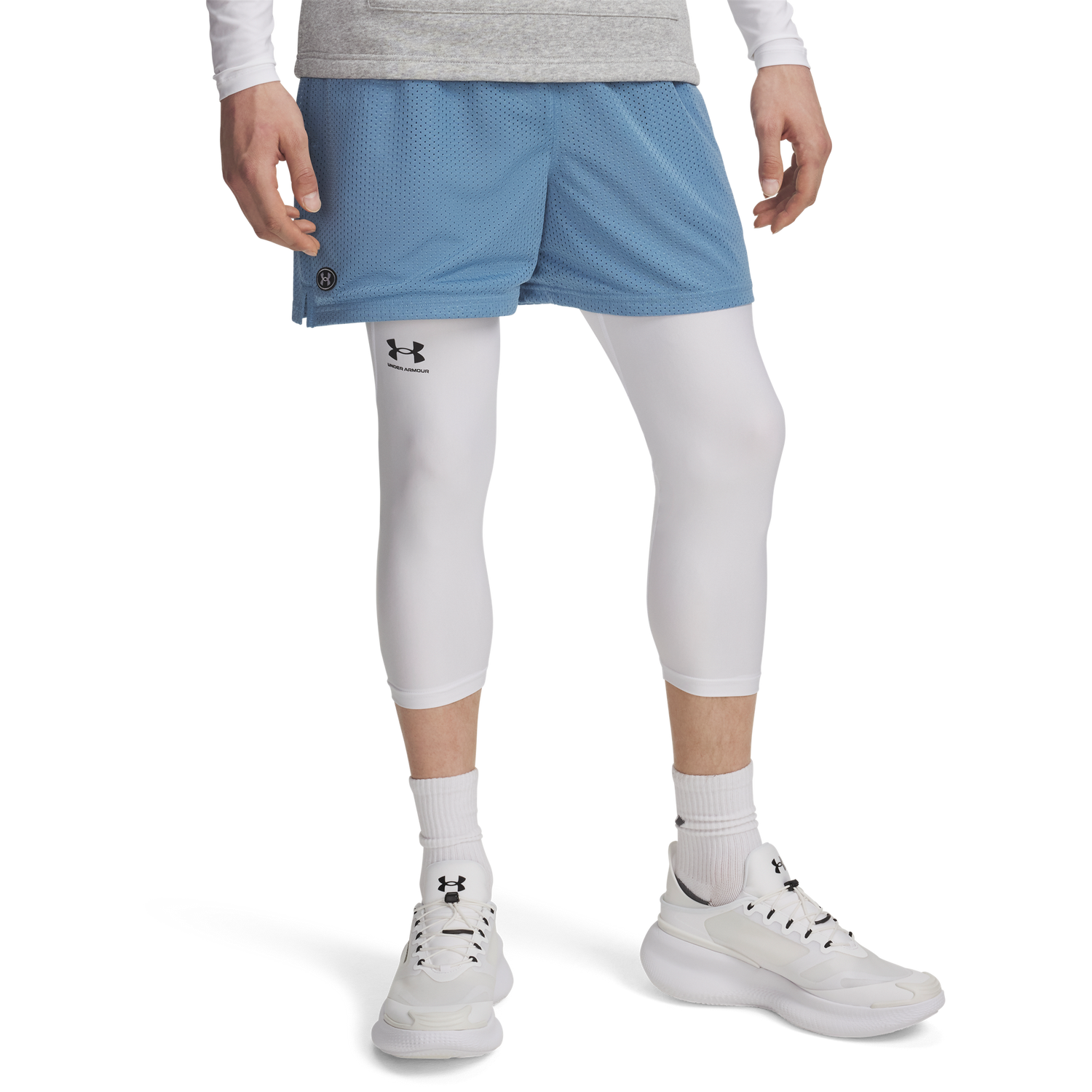 Under Armour Essential Mesh Shorts - Men's - Blue Smoke/White