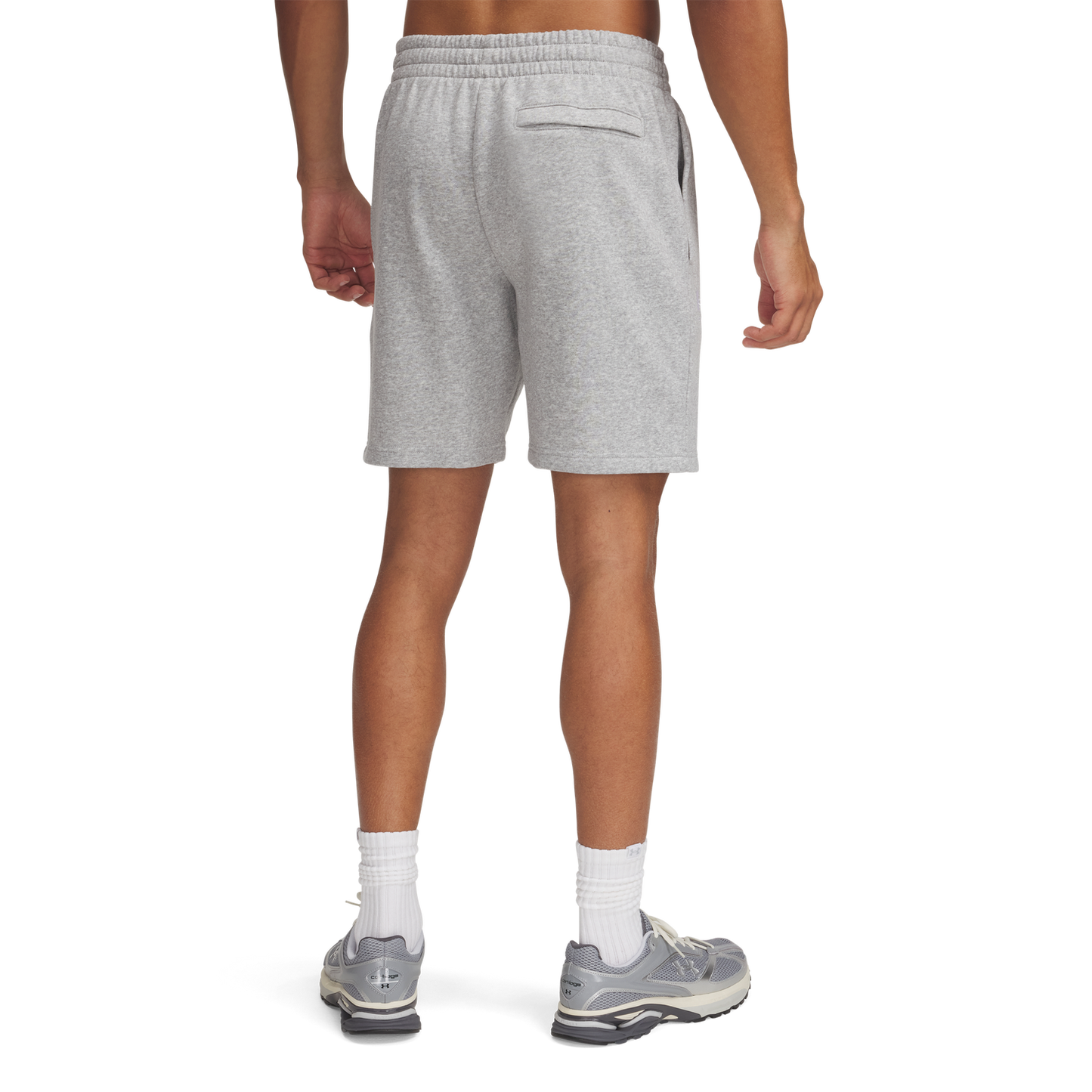 Under Armour Essential Fleece Shorts - Men's - Mod Gray/White