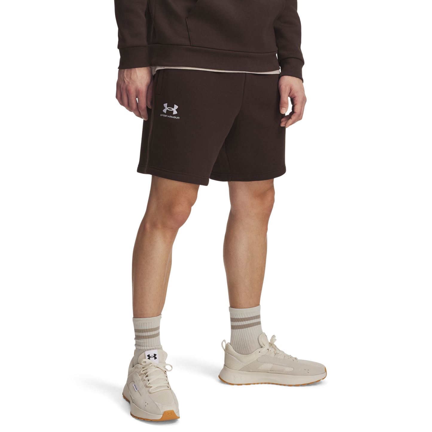Under Armour Essential Fleece Shorts - Men's - Kona Brown/White