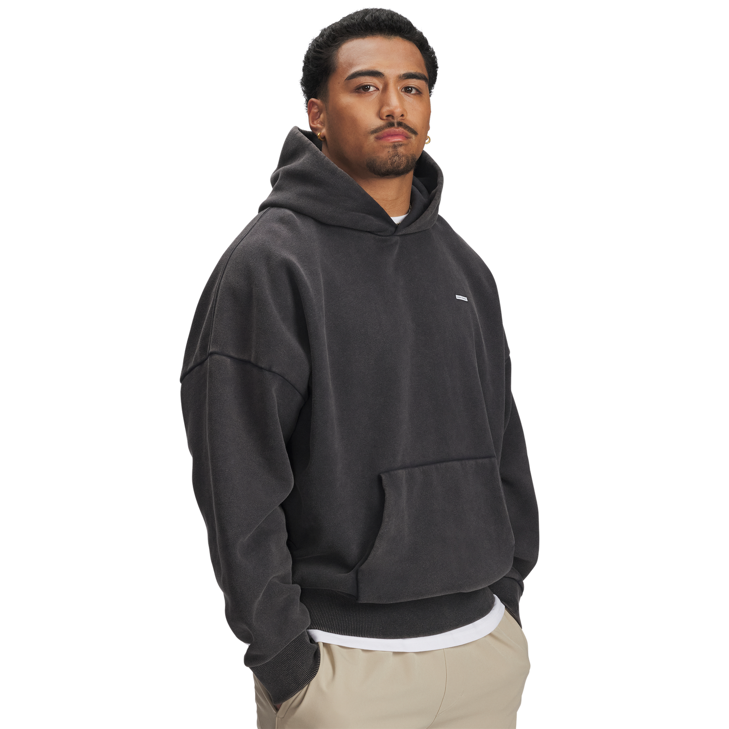 Under Armour Icon Heavyweight Fleece Wash Oversized Hoodie - Men's - Black/White