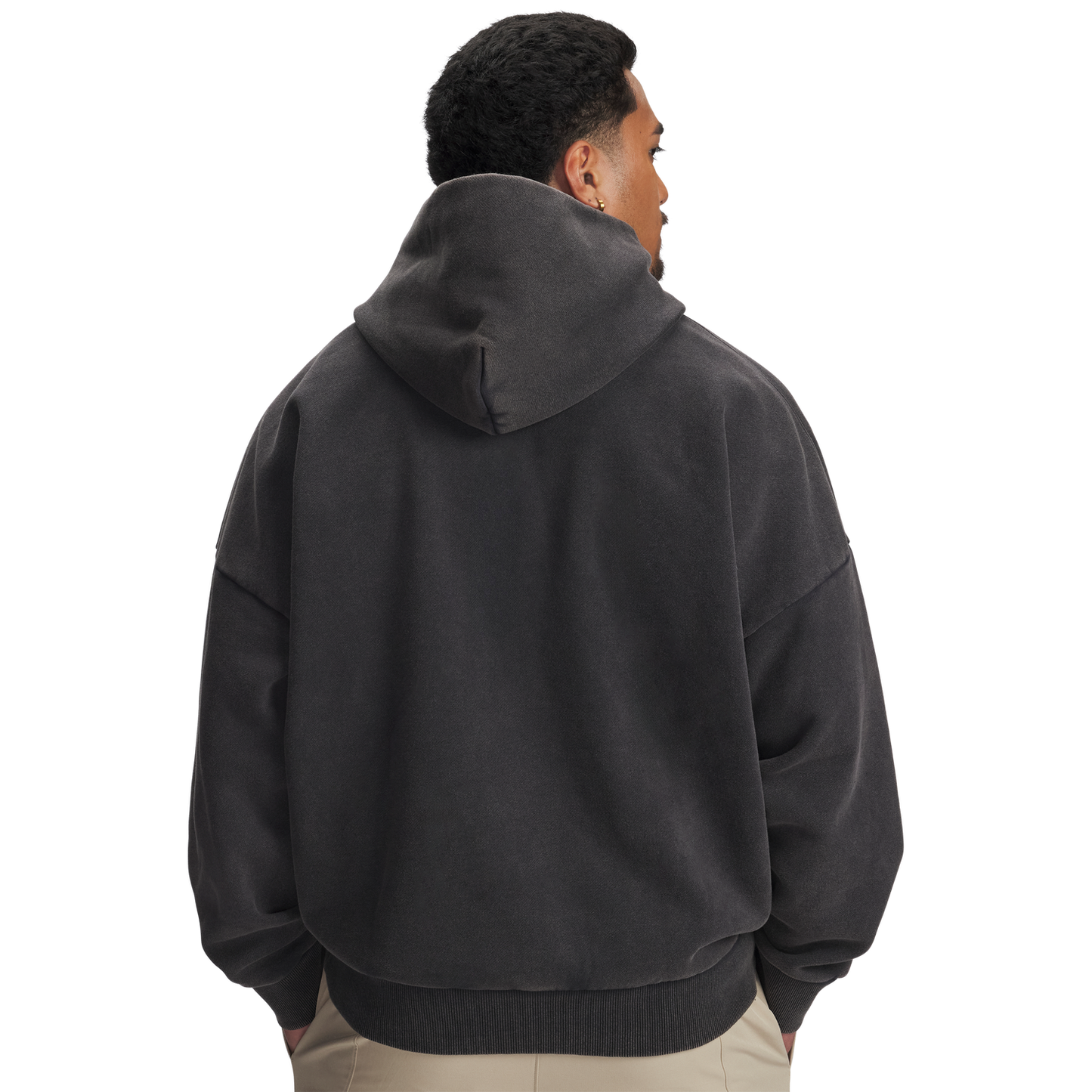Under Armour Icon Heavyweight Fleece Wash Oversized Hoodie - Men's - Black/White