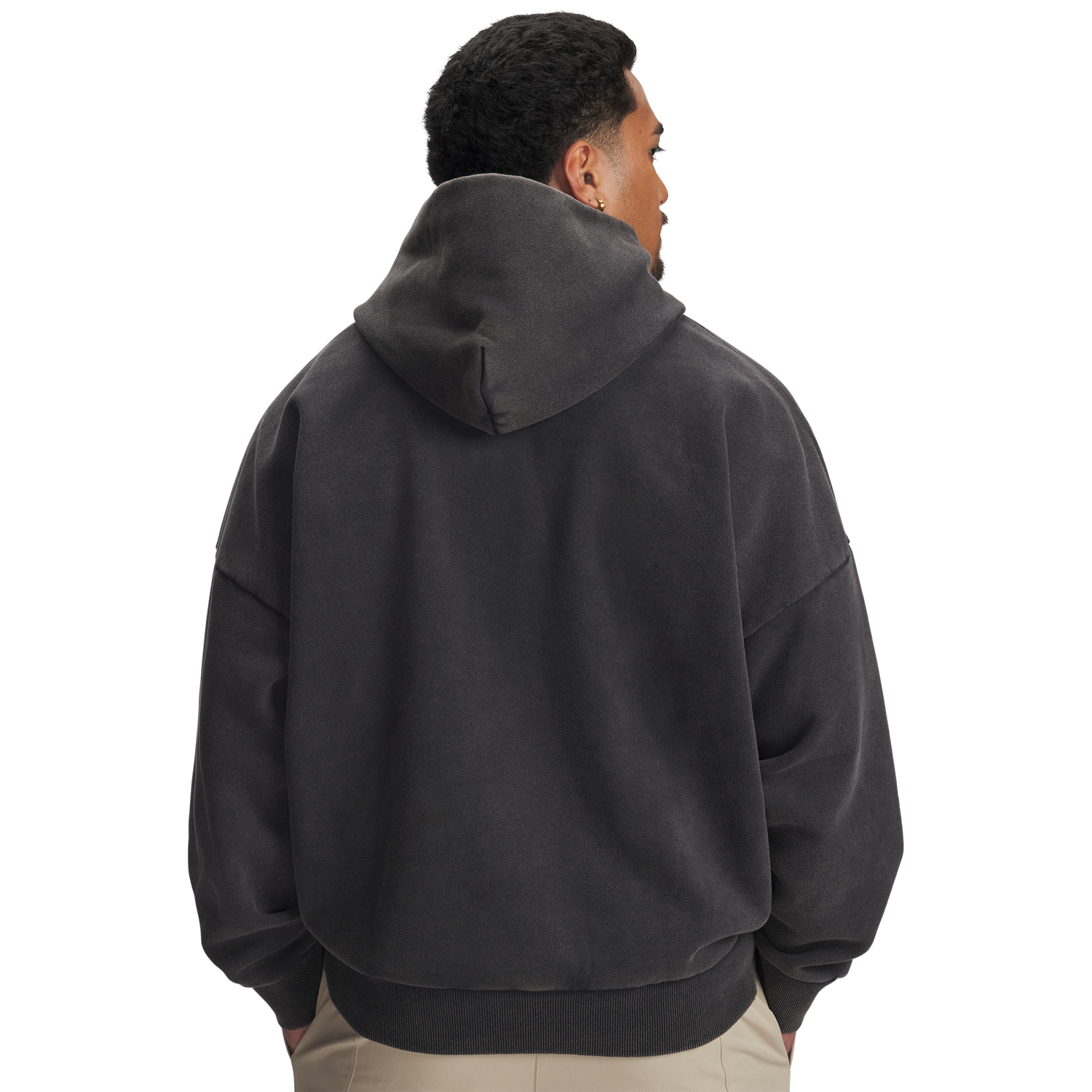Under Armour Icon Heavyweight Fleece Wash Oversized Hoodie - Men's - Black/White