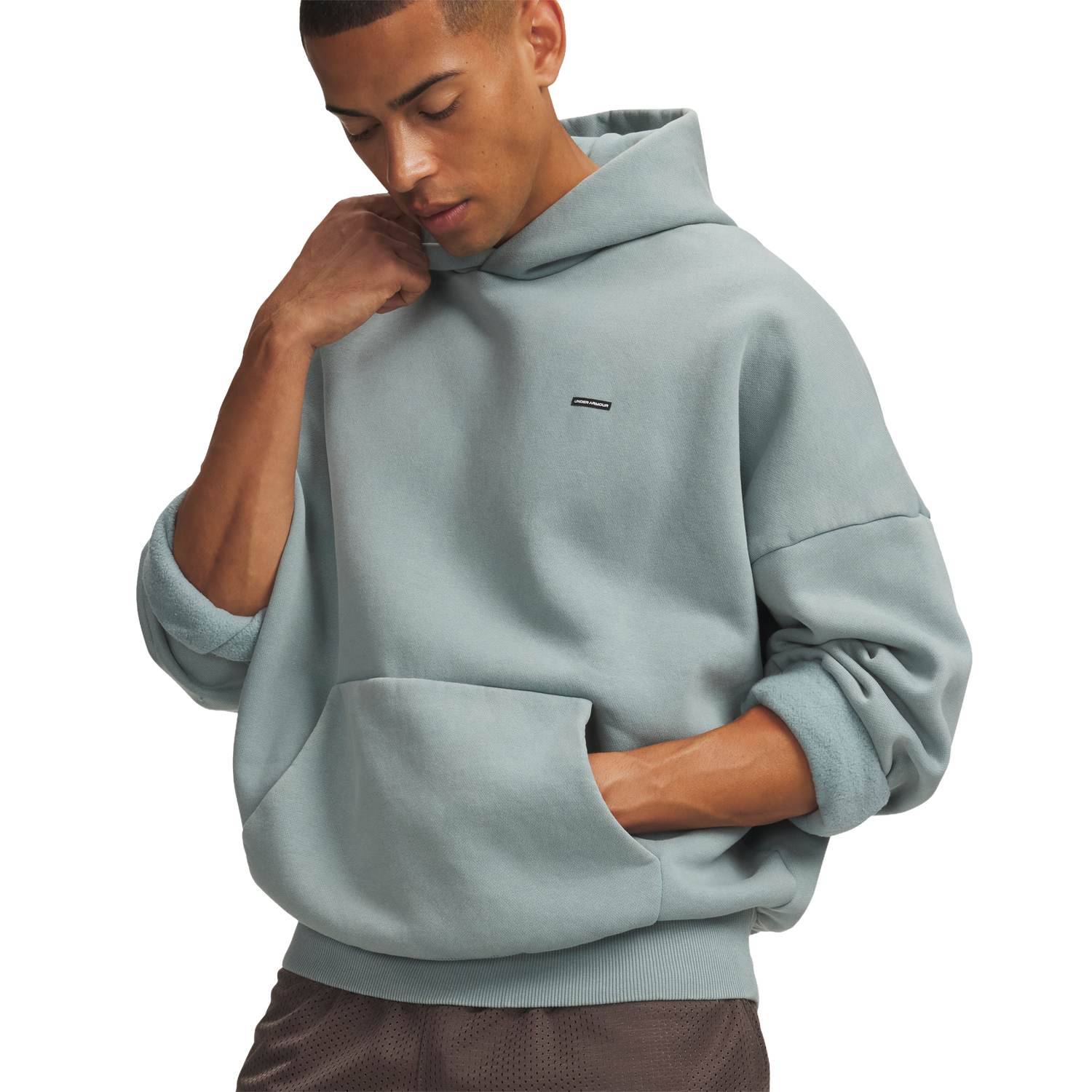 Under Armour Icon Heavyweight Fleece Wash Oversized Hoodie - Men's - White/Serpentine