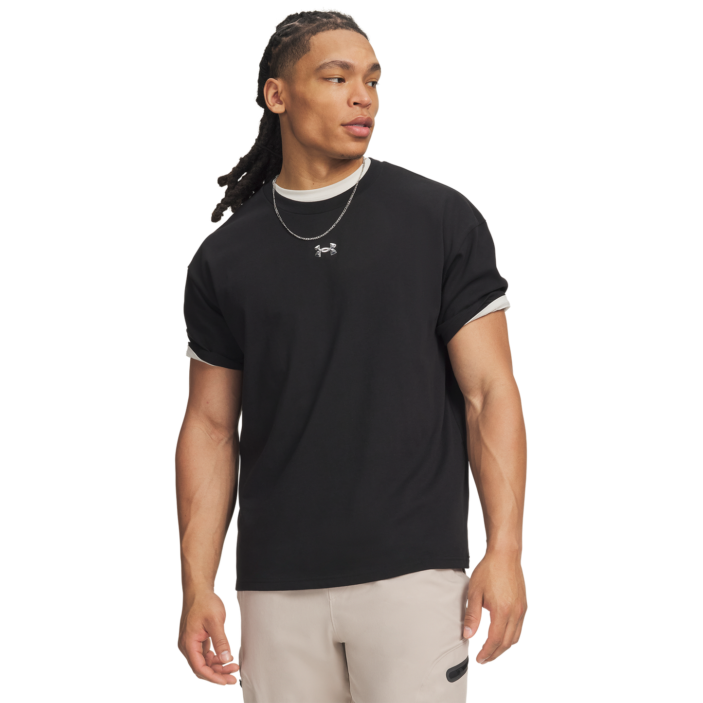 Under Armour Hwt Metal Logo SS - Men's - Black/Silver