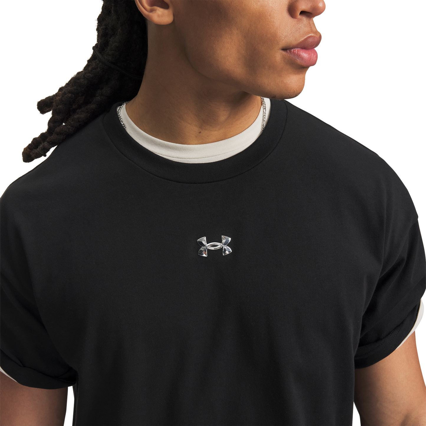 Under Armour Hwt Metal Logo SS - Men's - Black/Silver