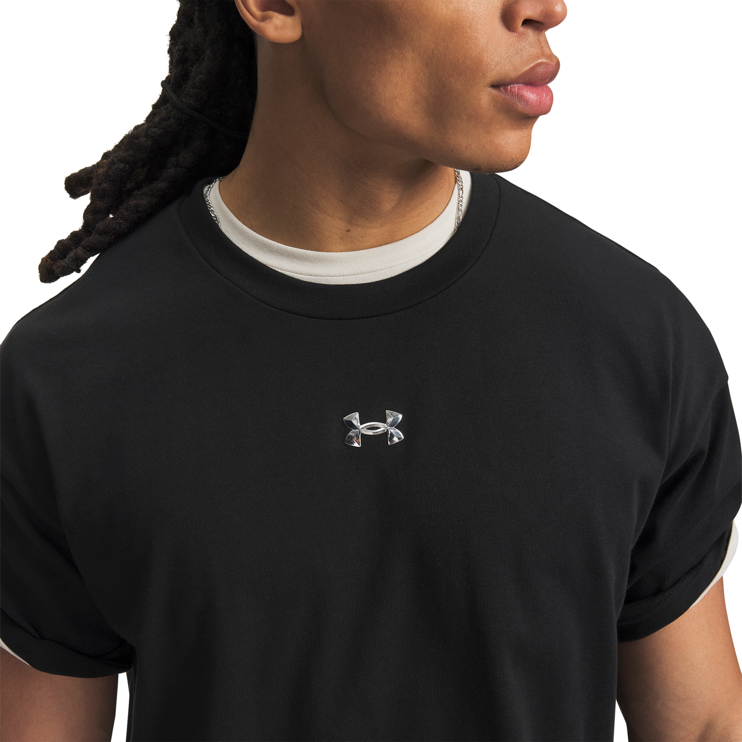 Under Armour Hwt Metal Logo SS - Men's - Black/Silver