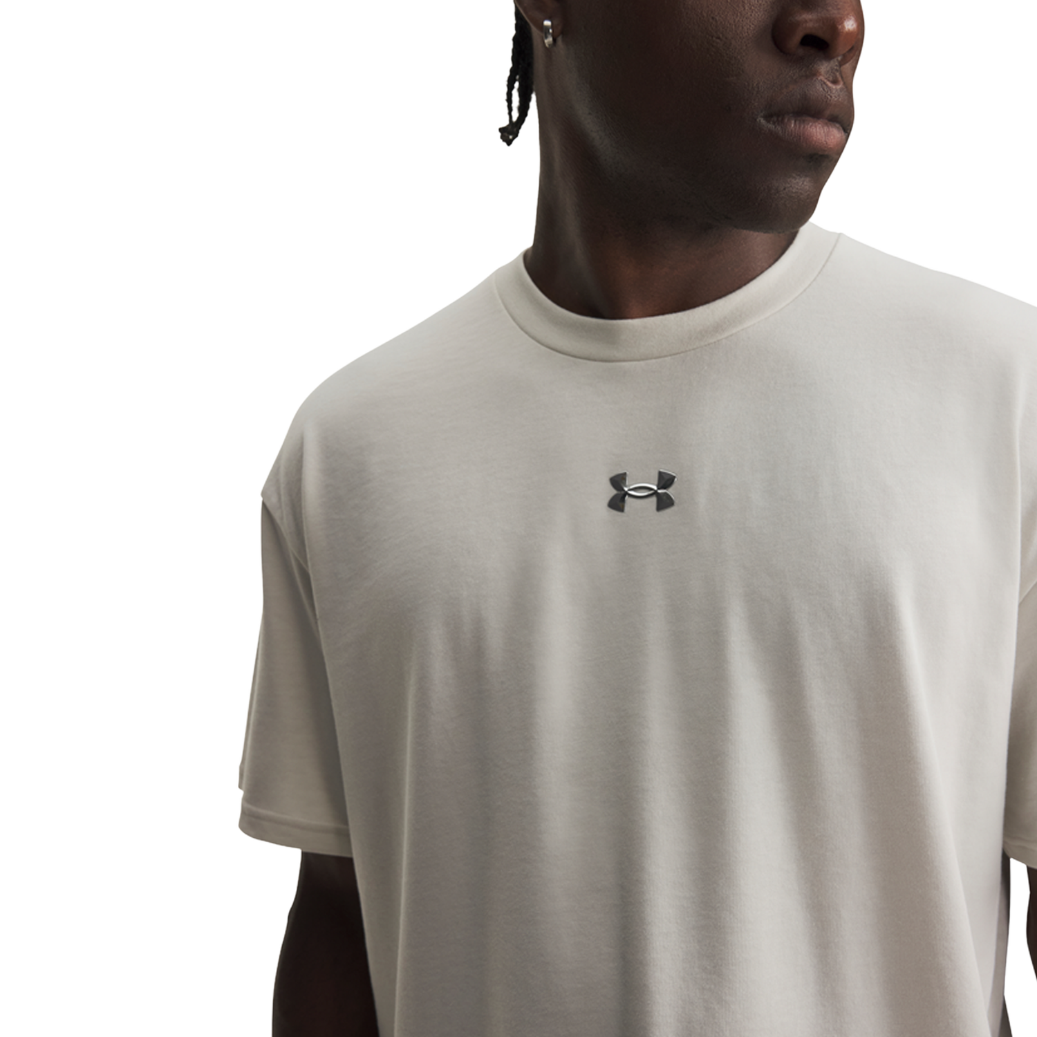 Under Armour Hwt Metal Logo SS - Men's - White/White