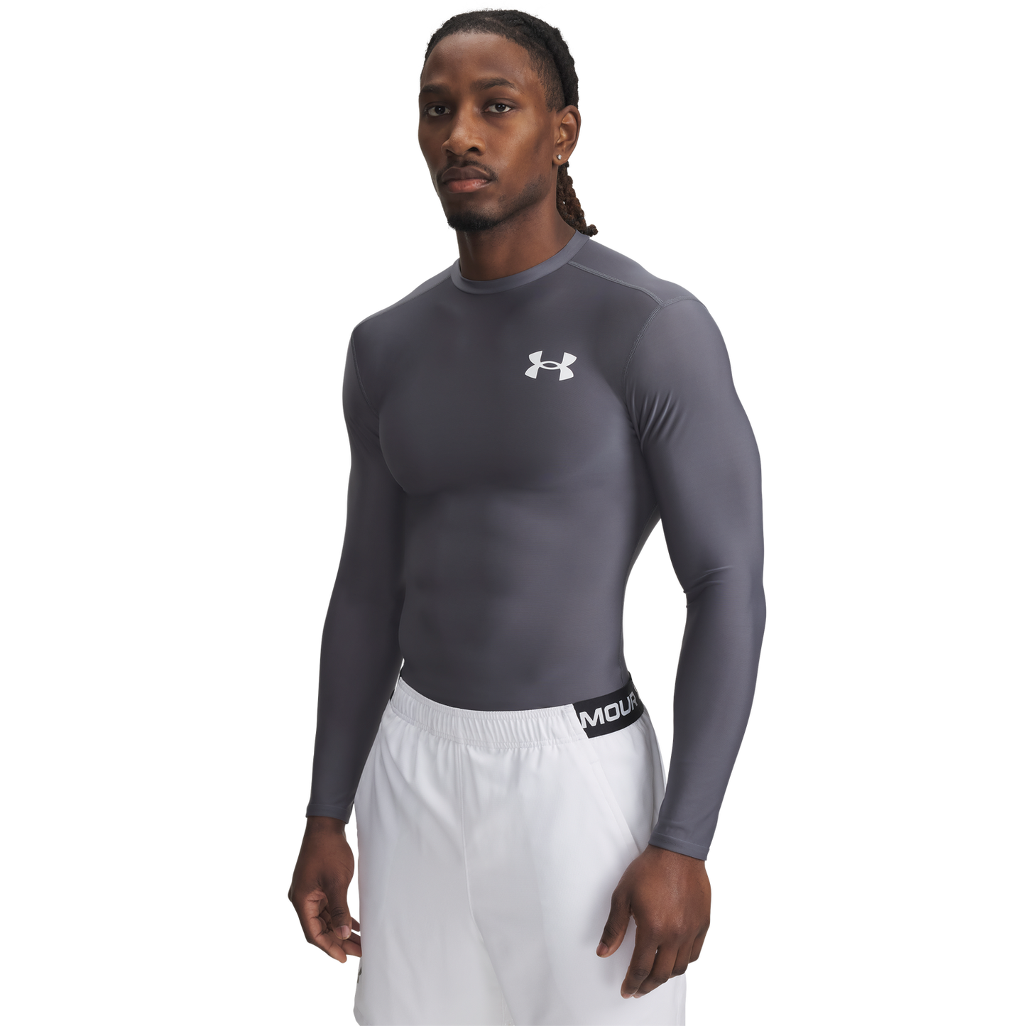 Under Armour Heatgear OG Compression Long Sleeve - Men's - Castlerock/White