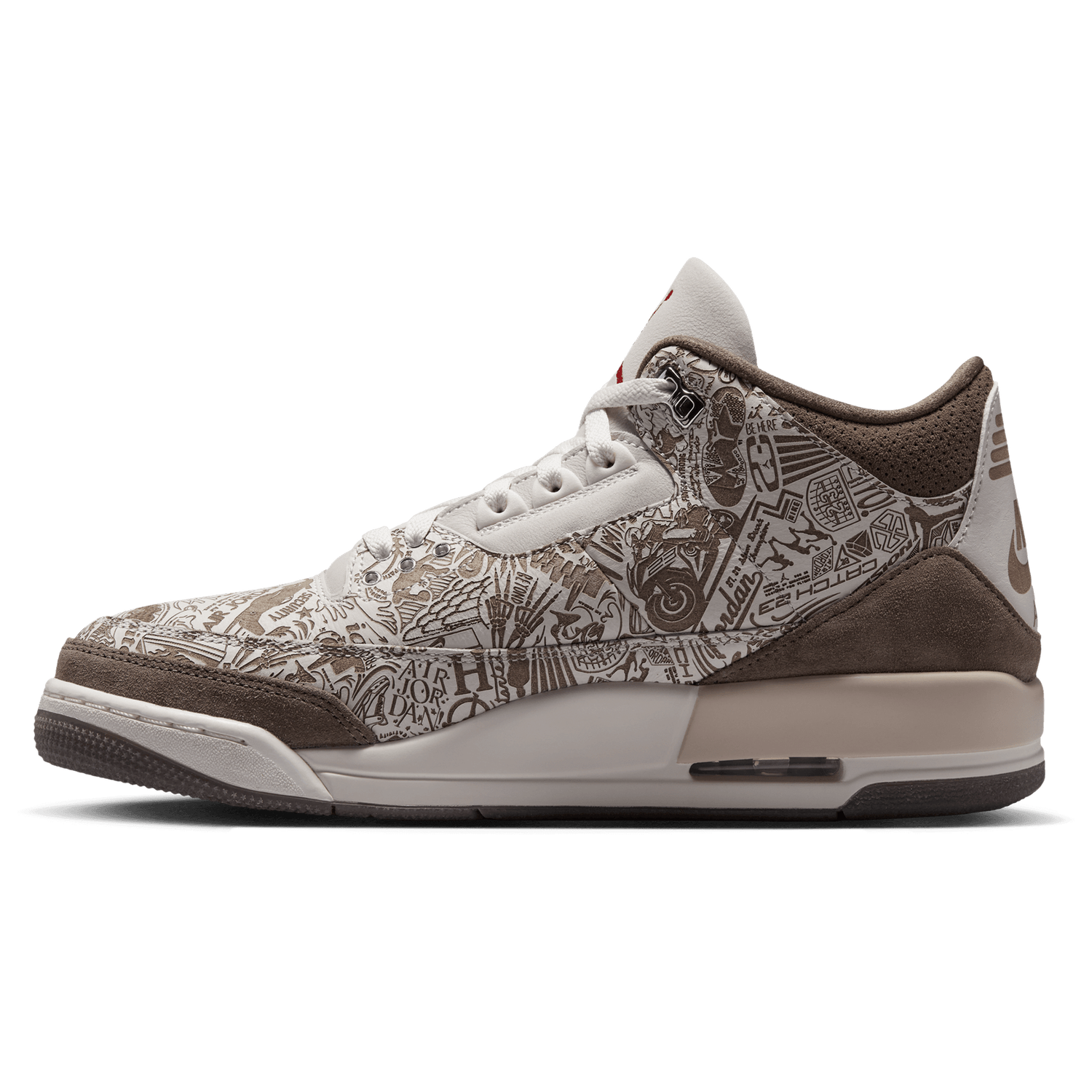 Jordan Air Jordan 3 Retro  - Men's - White/Tan /Red