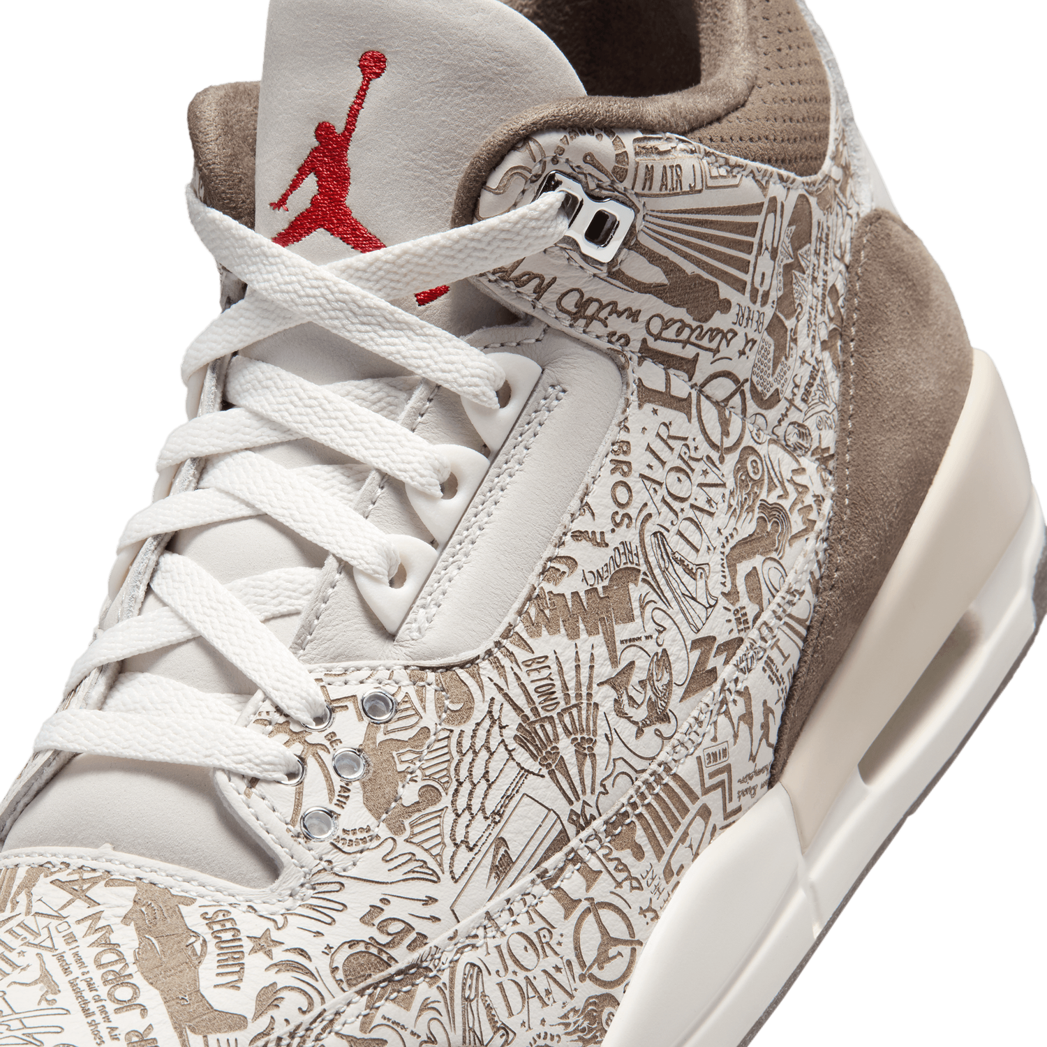 Jordan Air Jordan 3 Retro  - Men's - White/Tan /Red