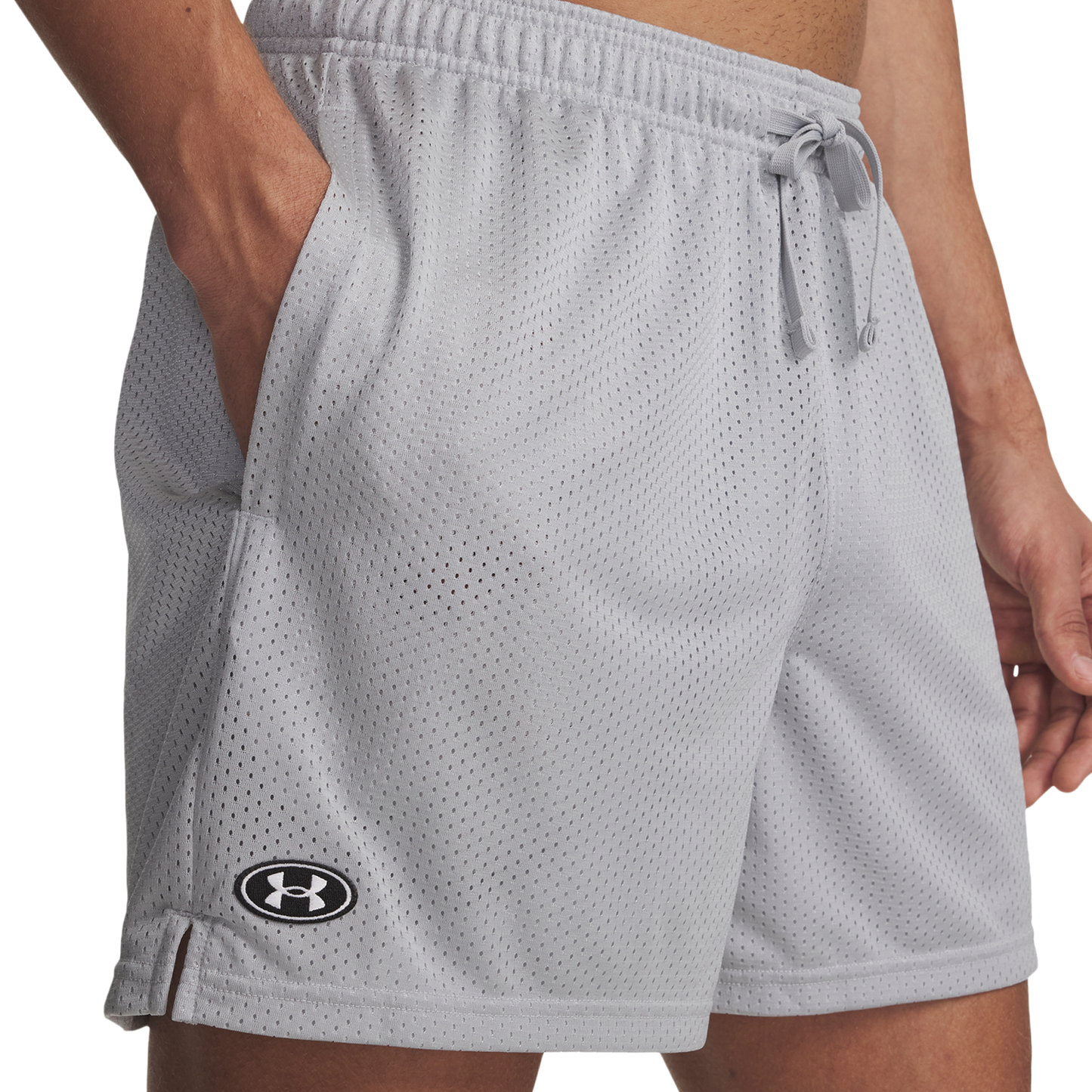 Under Armour Essential Mesh Shorts - Men's - Gray/White