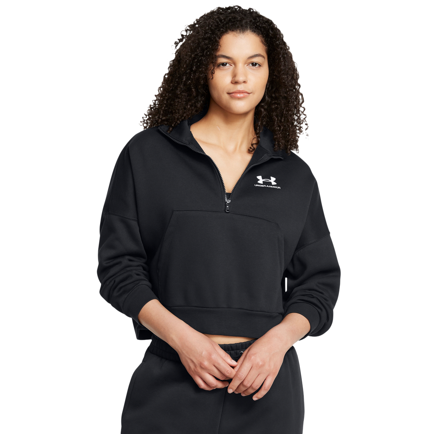Under Armour Icon Fleece Oversized Half-Zip - Women's - Black/White