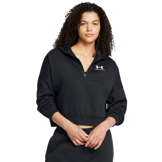 Under Armour Icon Fleece Oversized Half-Zip - Women's - Black/White