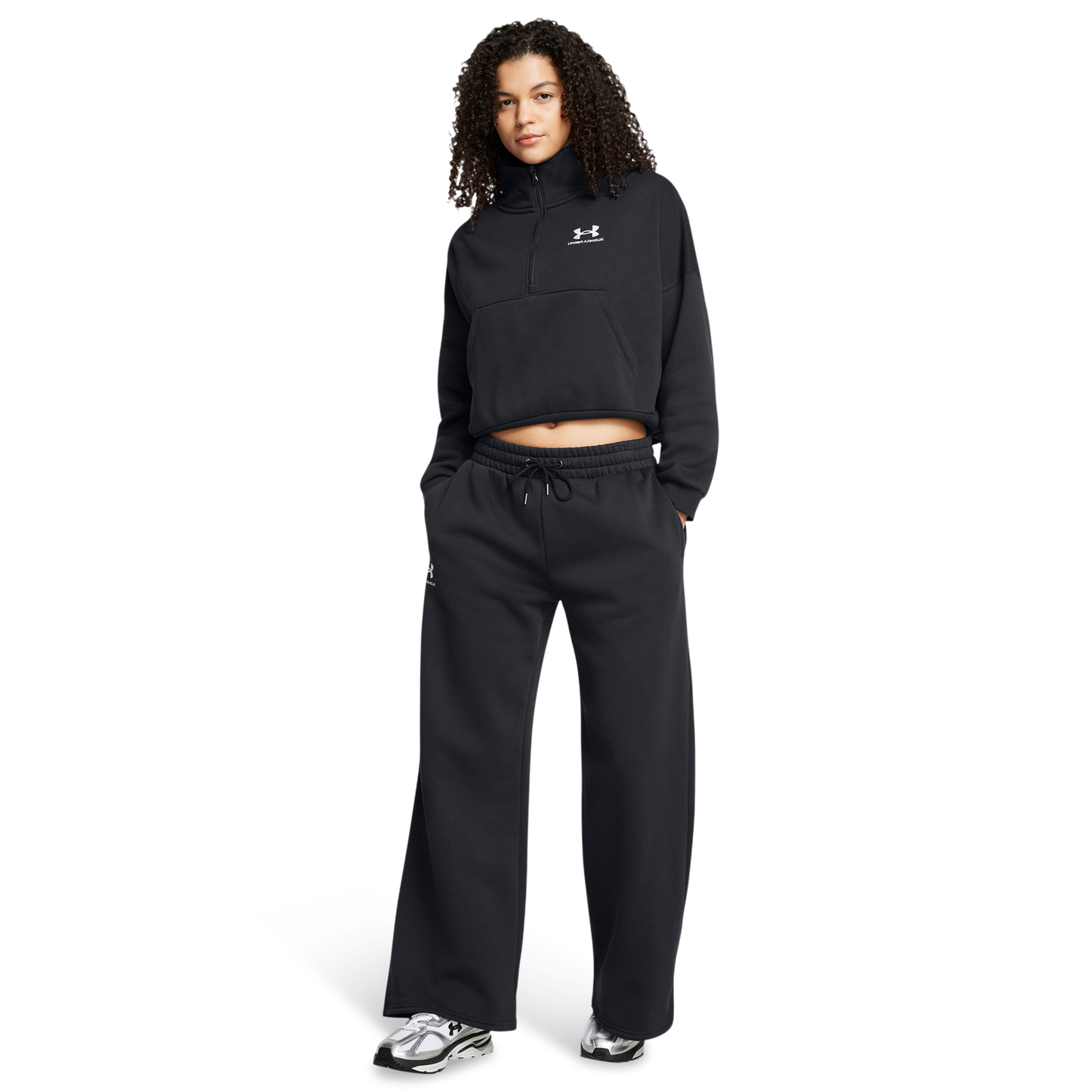 Under Armour Icon Fleece Oversized Half-Zip - Women's - Black/White
