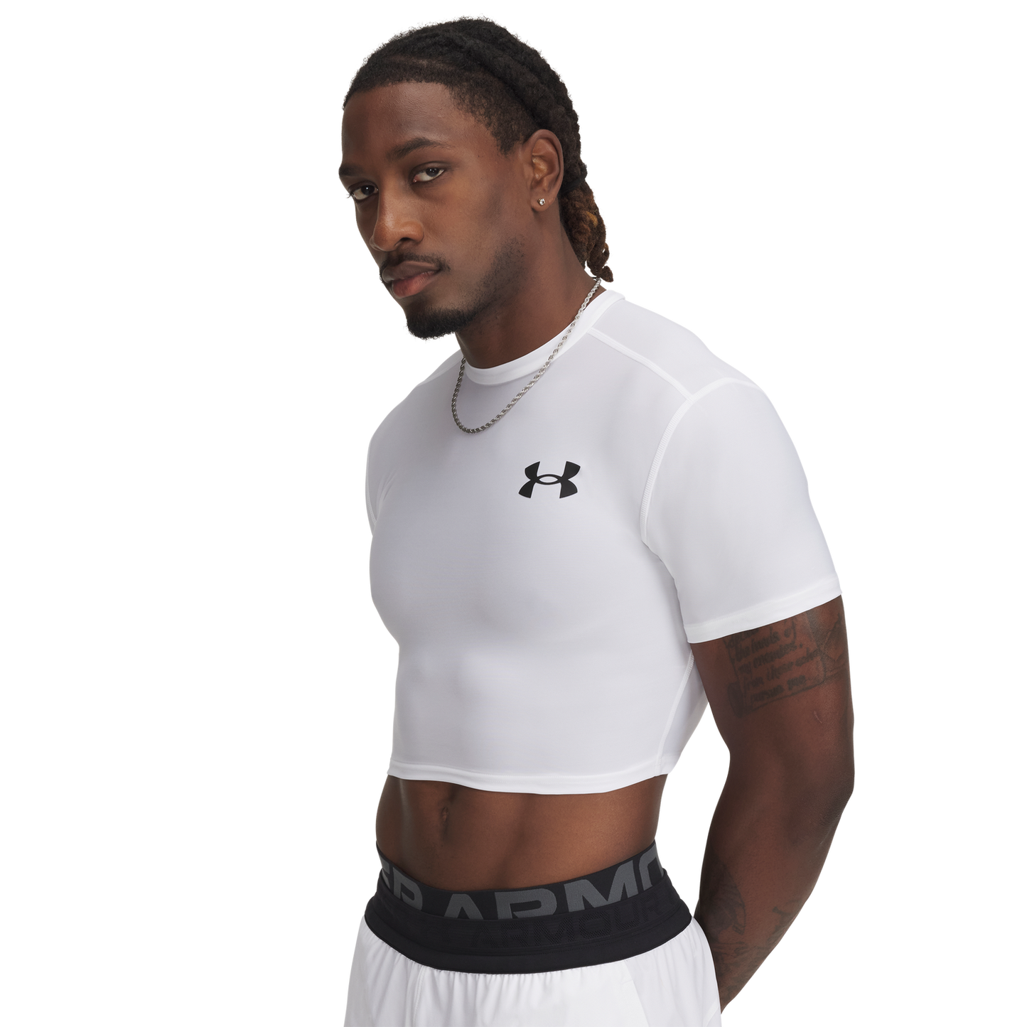 Under Armour Heatgear Og Compression Crop - Men's - White/Black