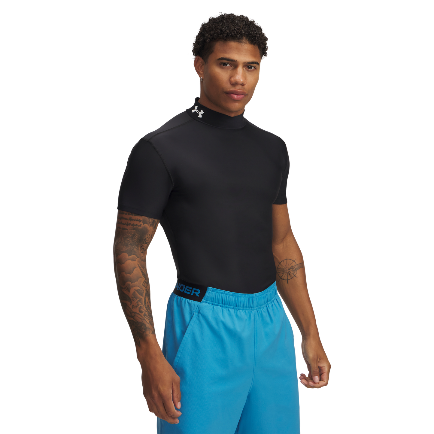 Under Armour Heatgear Og Compression Mock - Men's - Black/White (13908001)