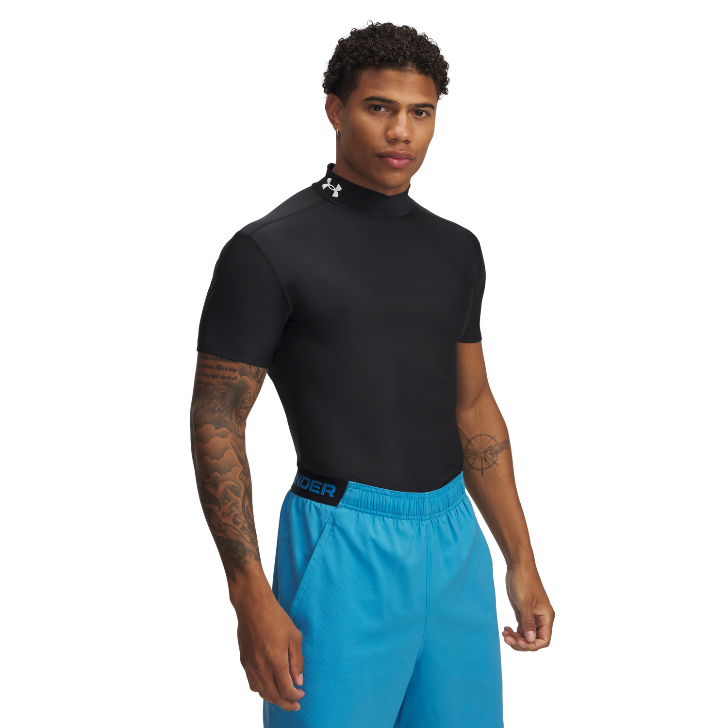 Under Armour Heatgear Og Compression Mock - Men's - Black/White (13908001)