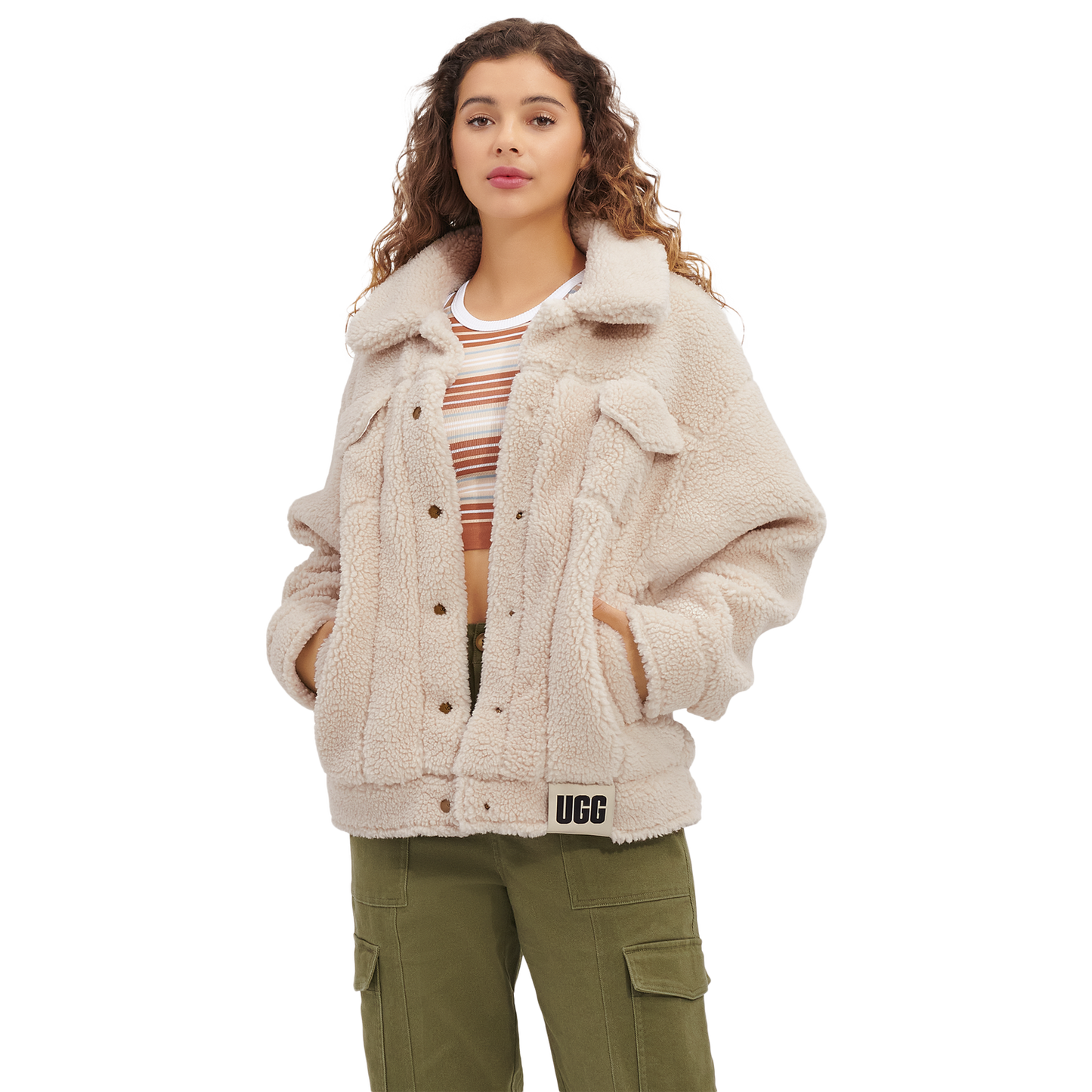 UGG Frankie Sherpa Trucker Jacket - Women's - Natural