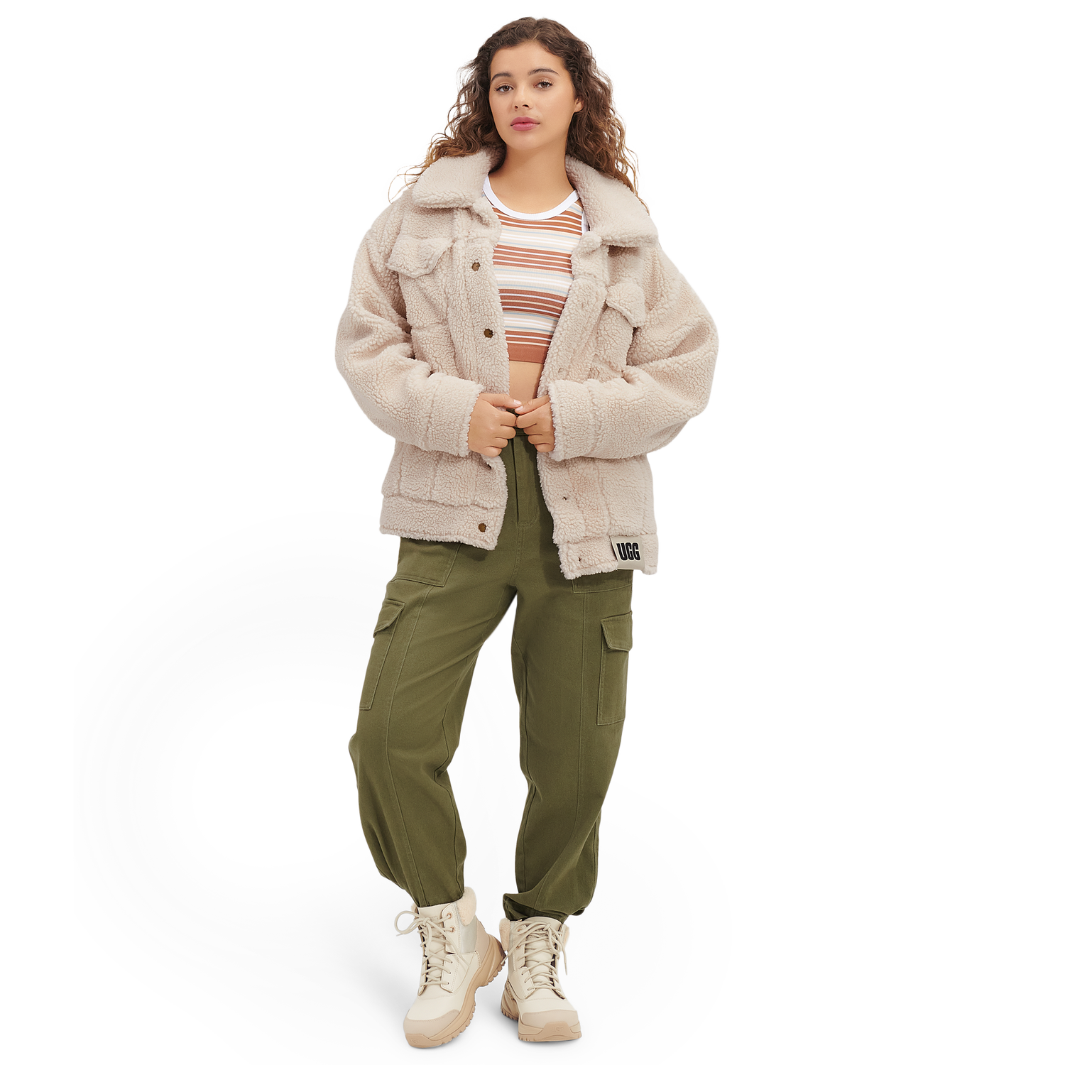 UGG Frankie Sherpa Trucker Jacket - Women's - Natural