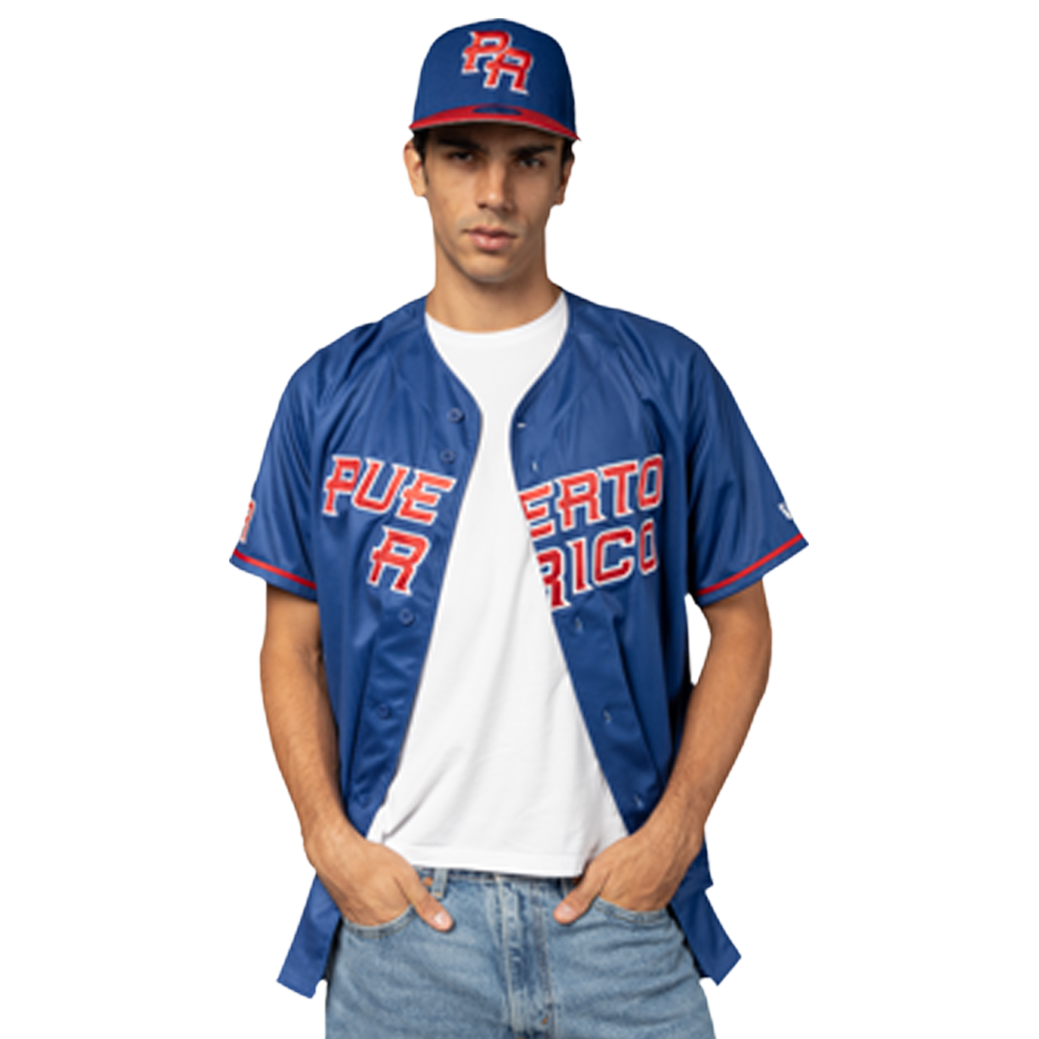 New Era Puerto Rico FG Jersey - Men's - Light Royal Blue/Multi