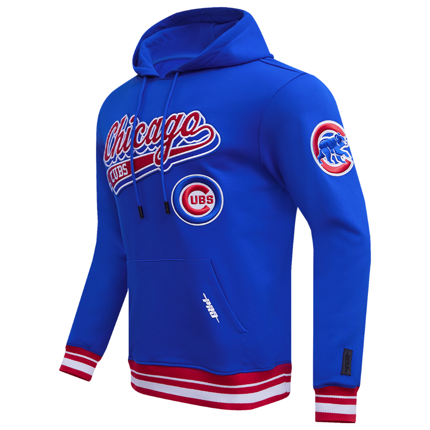 Pro Standard CUBS SCRIPT TAIL RIB FLC PO HOODIE - Men's - Royal Blue/Red
