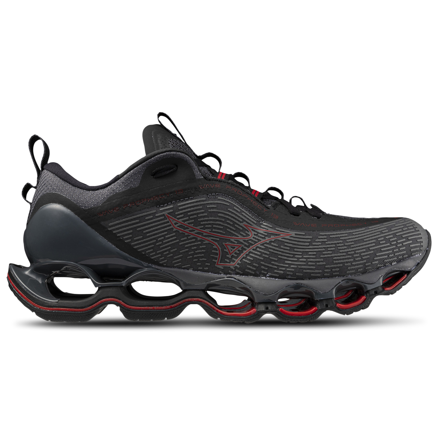 Mizuno Wave Prophecy 13  - Men's - Iron Gate/Chinese Red