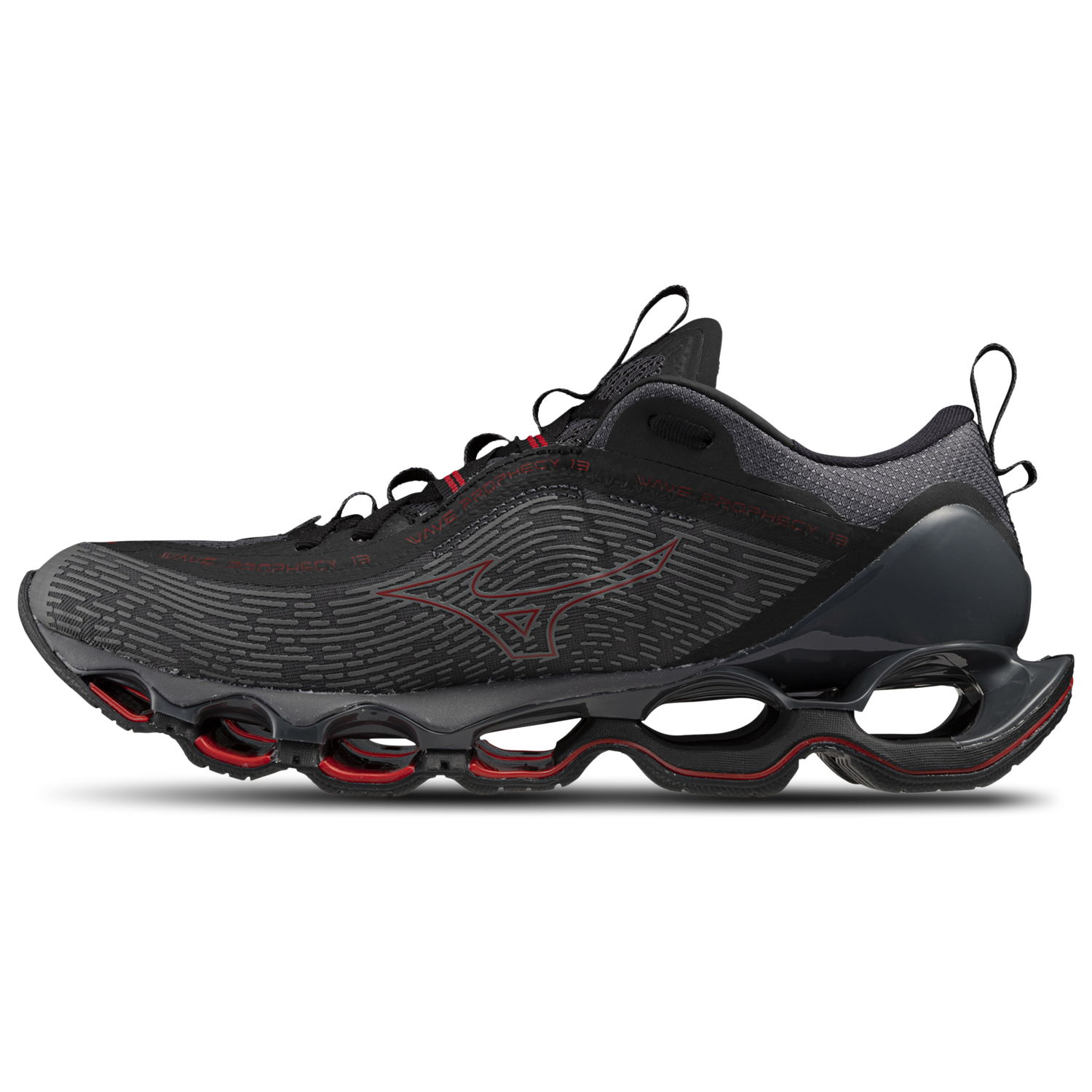 Mizuno Wave Prophecy 13  - Men's - Iron Gate/Chinese Red
