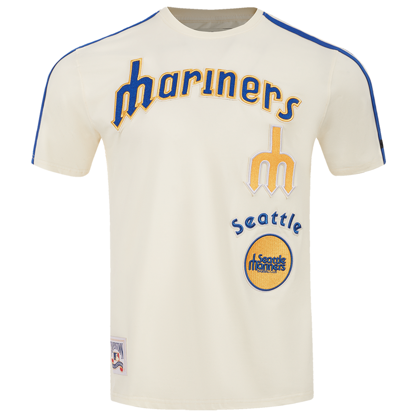 Pro Standard MARINERS RETRO CLASSIC SJ STRIPED TEE V2 - Men's - Royal Blue/Eggshell