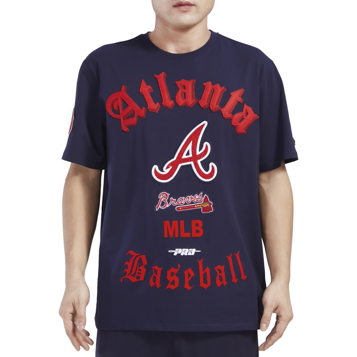 Pro Standard BRAVES OLD ENGLISH SJ TEE - Men's - Midnight Navy