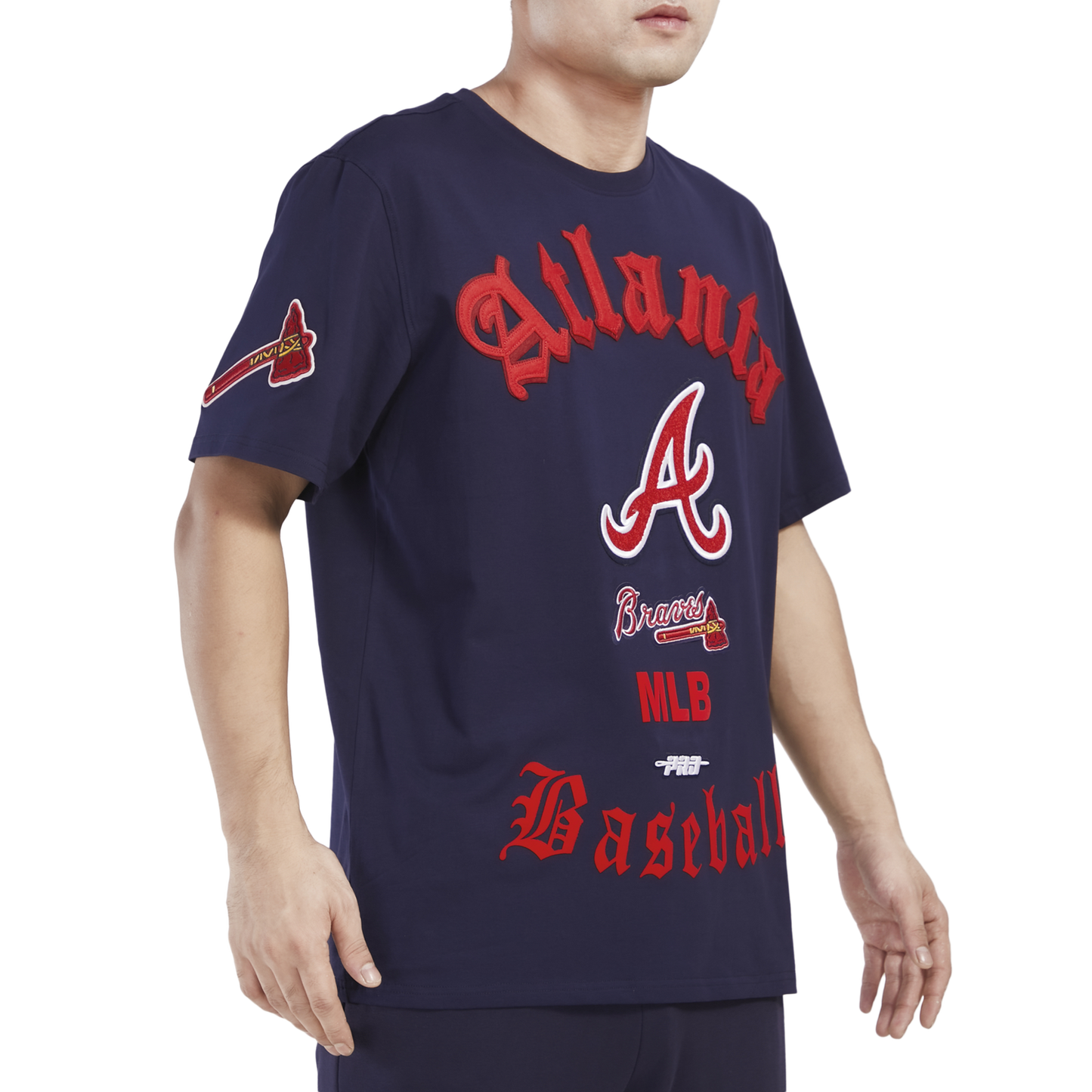 Pro Standard BRAVES OLD ENGLISH SJ TEE - Men's - Midnight Navy