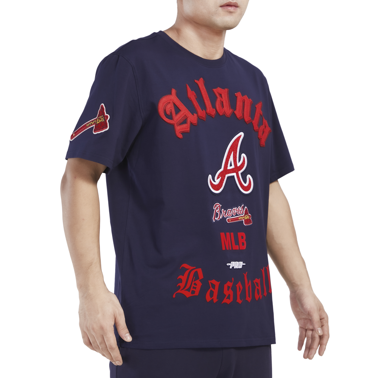 Pro Standard BRAVES OLD ENGLISH SJ TEE - Men's - Midnight Navy