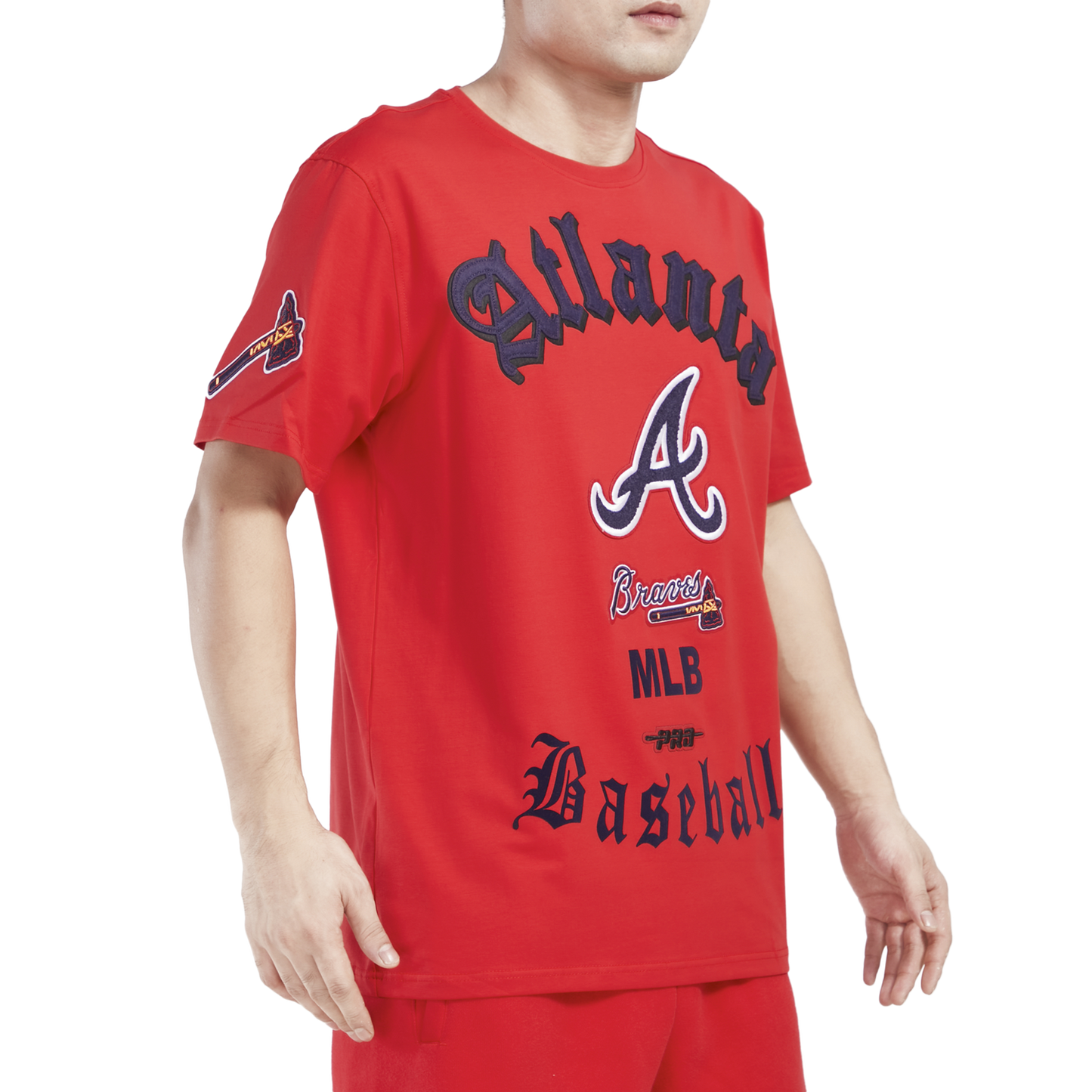 Pro Standard BRAVES OLD ENGLISH SJ TEE - Men's - Red