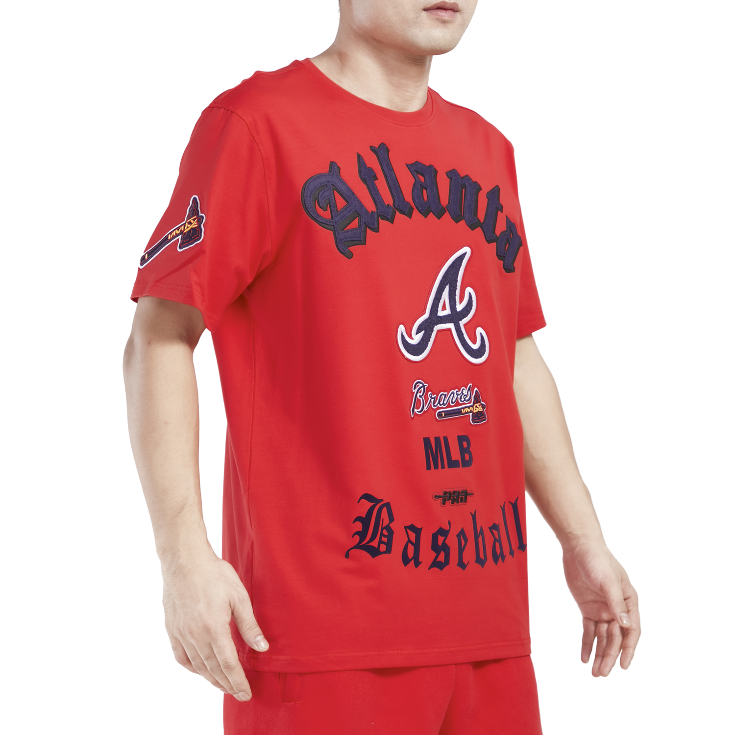 Pro Standard BRAVES OLD ENGLISH SJ TEE - Men's - Red