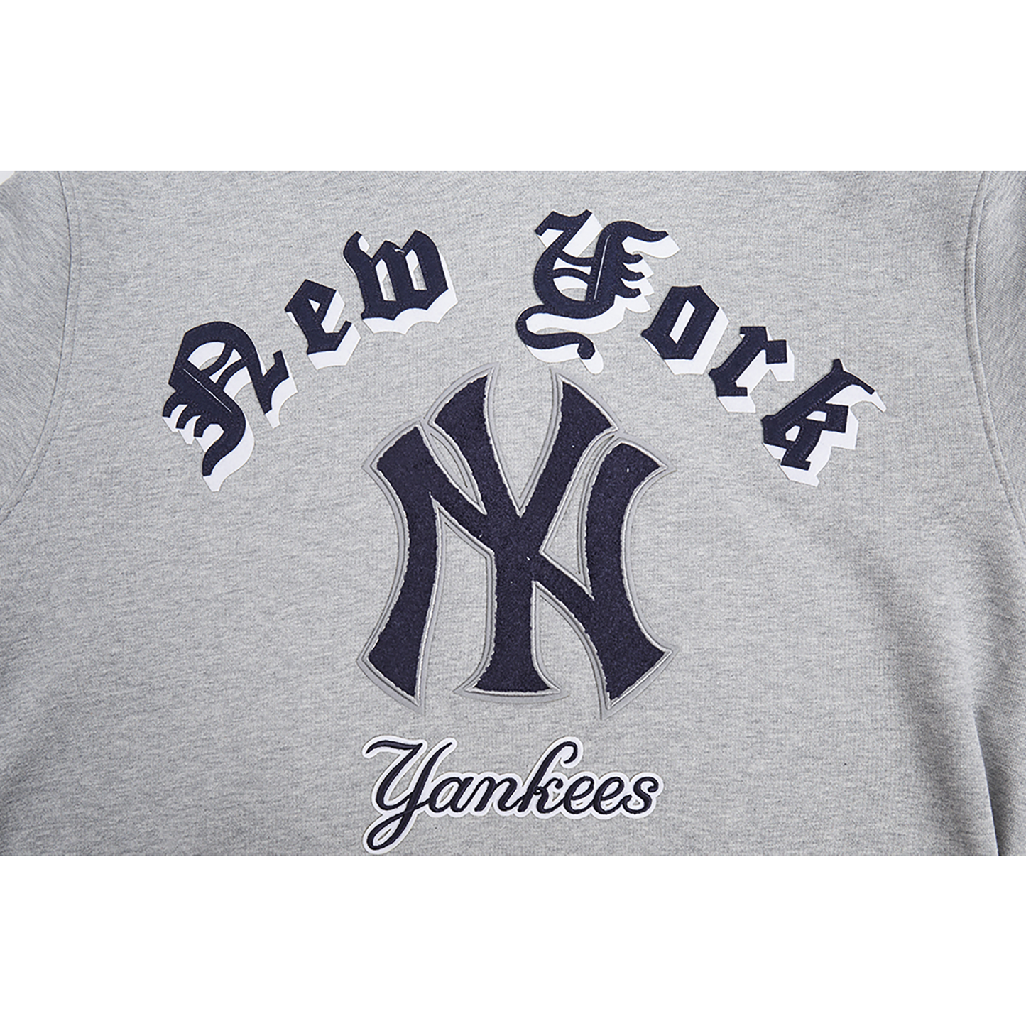 Pro Standard YANKEES OLD ENGLISH FLC PO HOODIE - Men's - Heather Grey