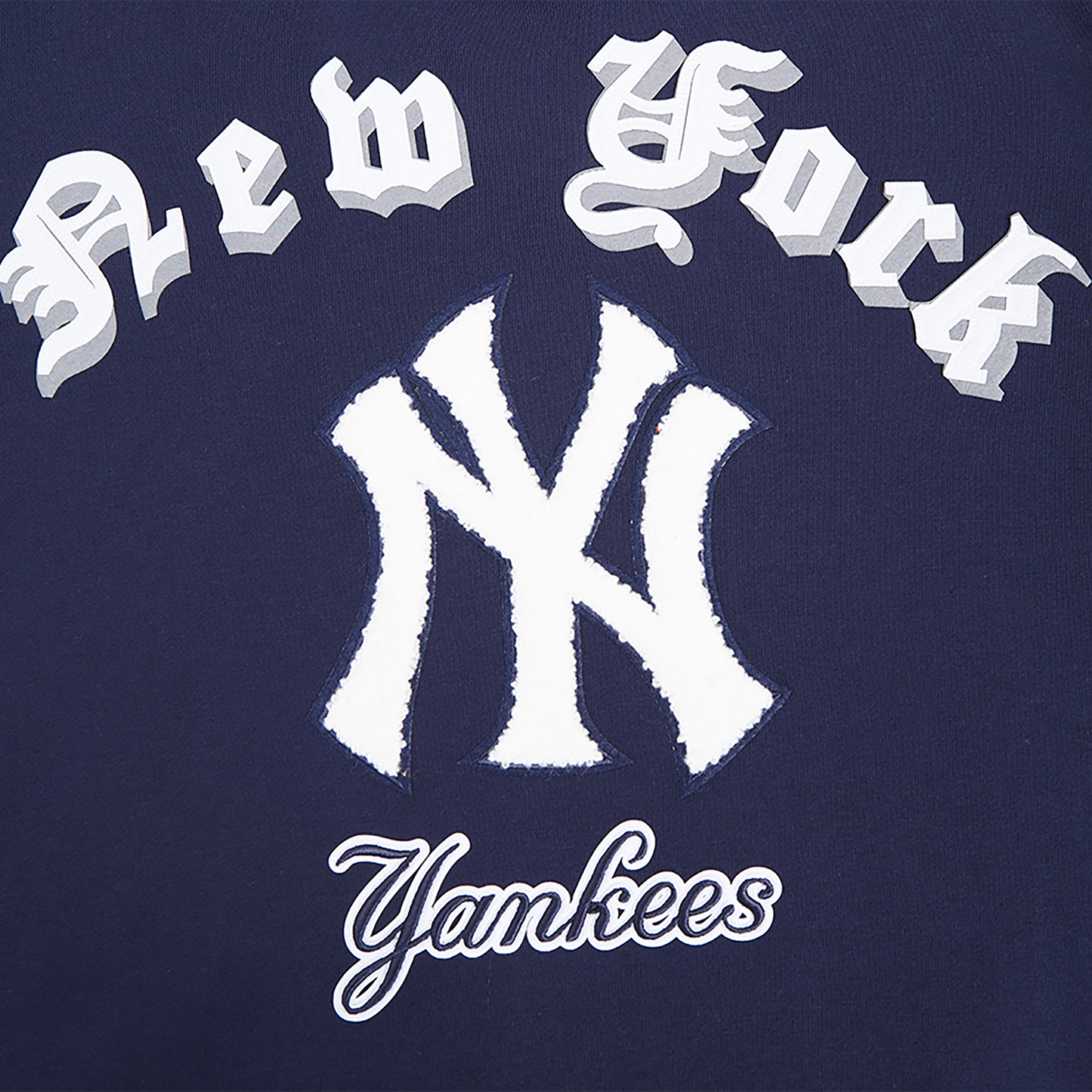 Pro Standard YANKEES OLD ENGLISH FLC PO HOODIE - Men's - Midnight Navy