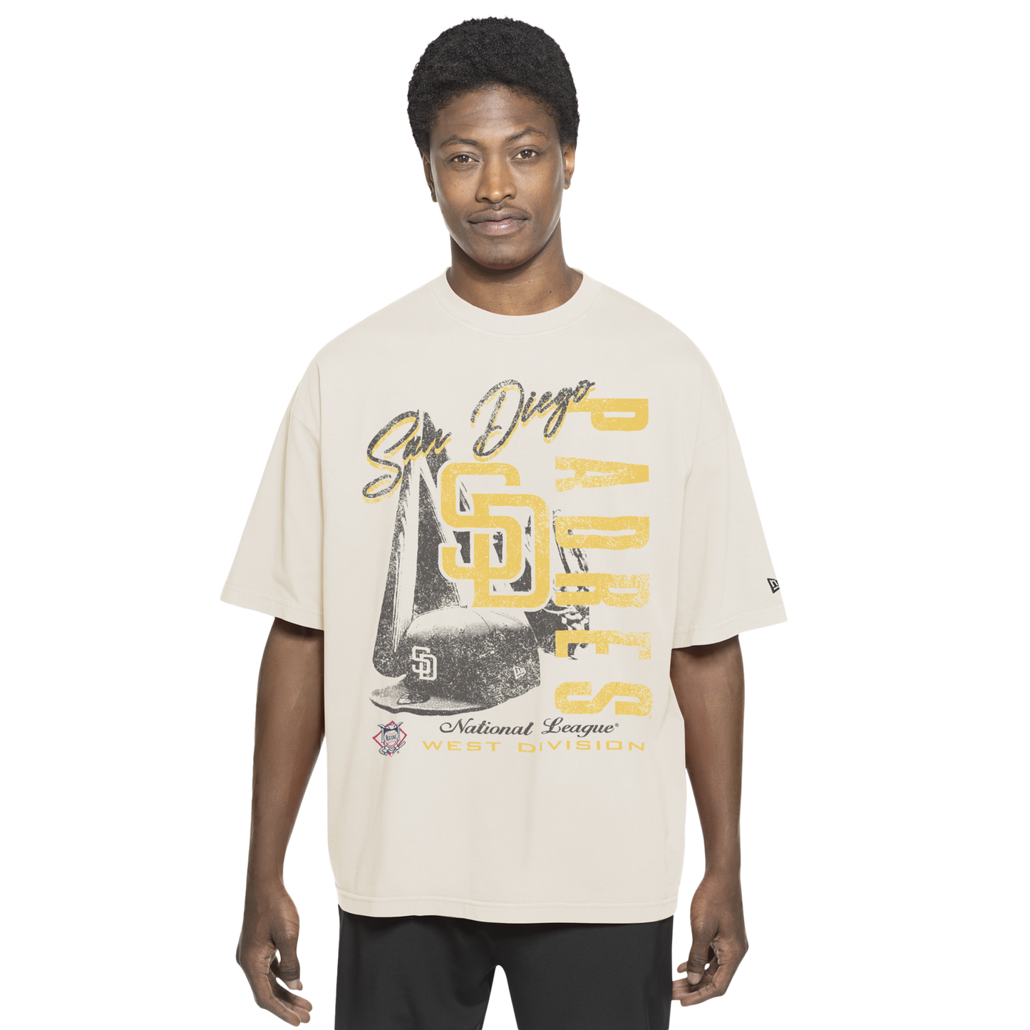 New Era San Diego Padres T-Shirt - Men's - Chalk White/Yellow