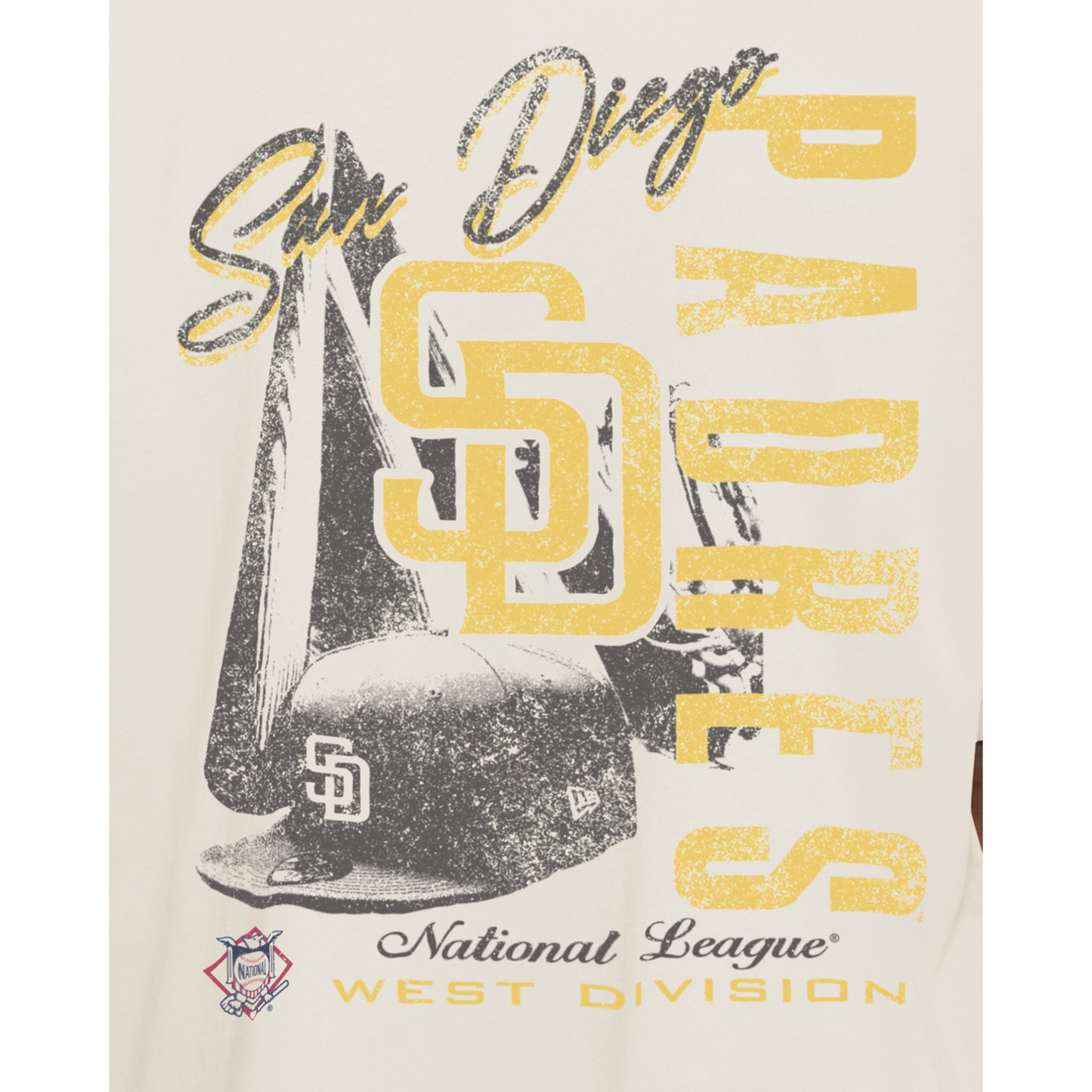 New Era San Diego Padres T-Shirt - Men's - Chalk White/Yellow