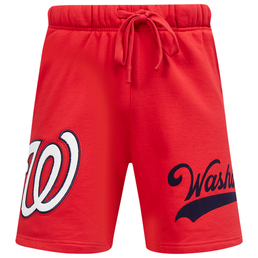 Pro Standard Nationals Living Large Fleece Shorts - Men's - Black/Red/White