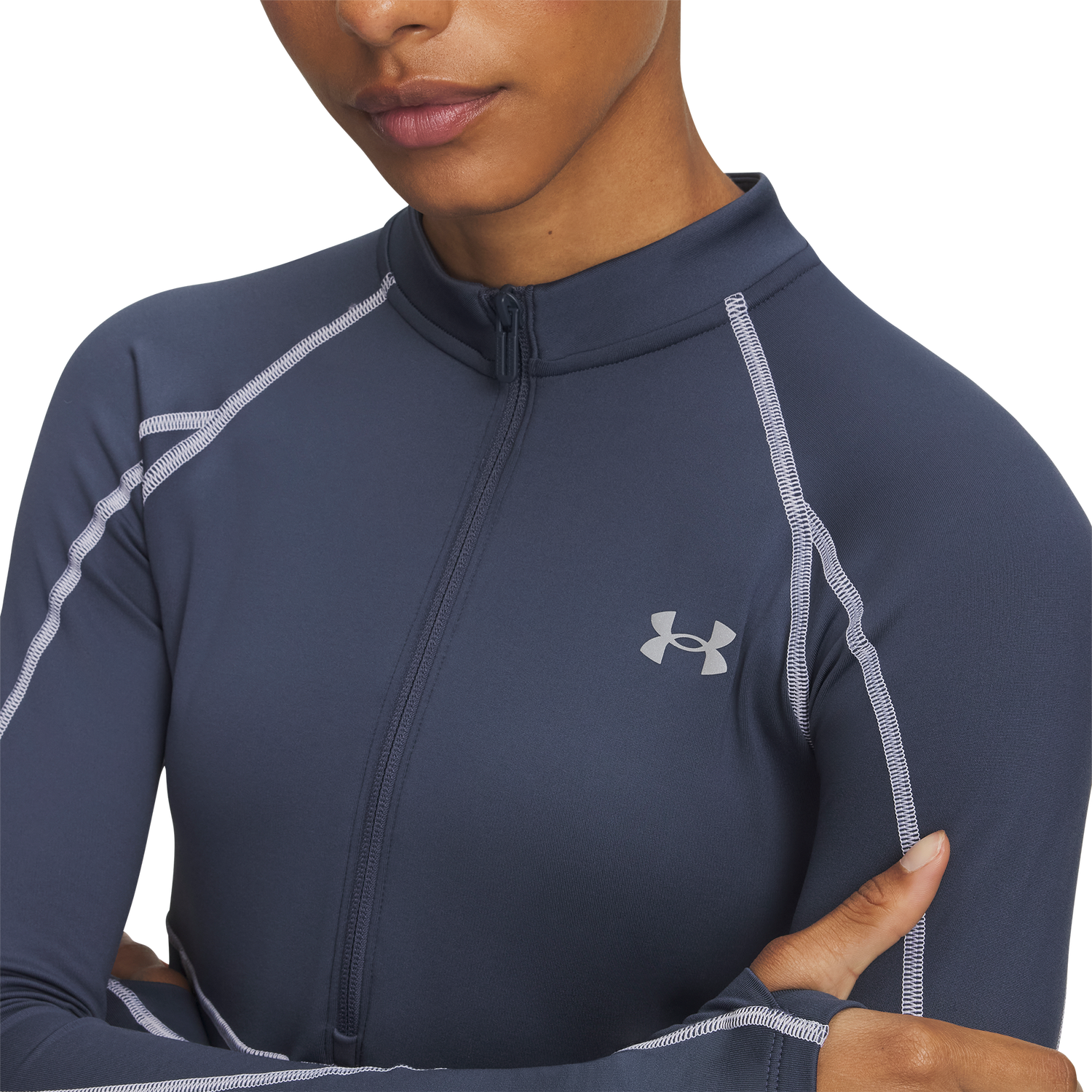 Under Armour Coldgear Elite 1/2 Zip - Women's - Gray/Relective