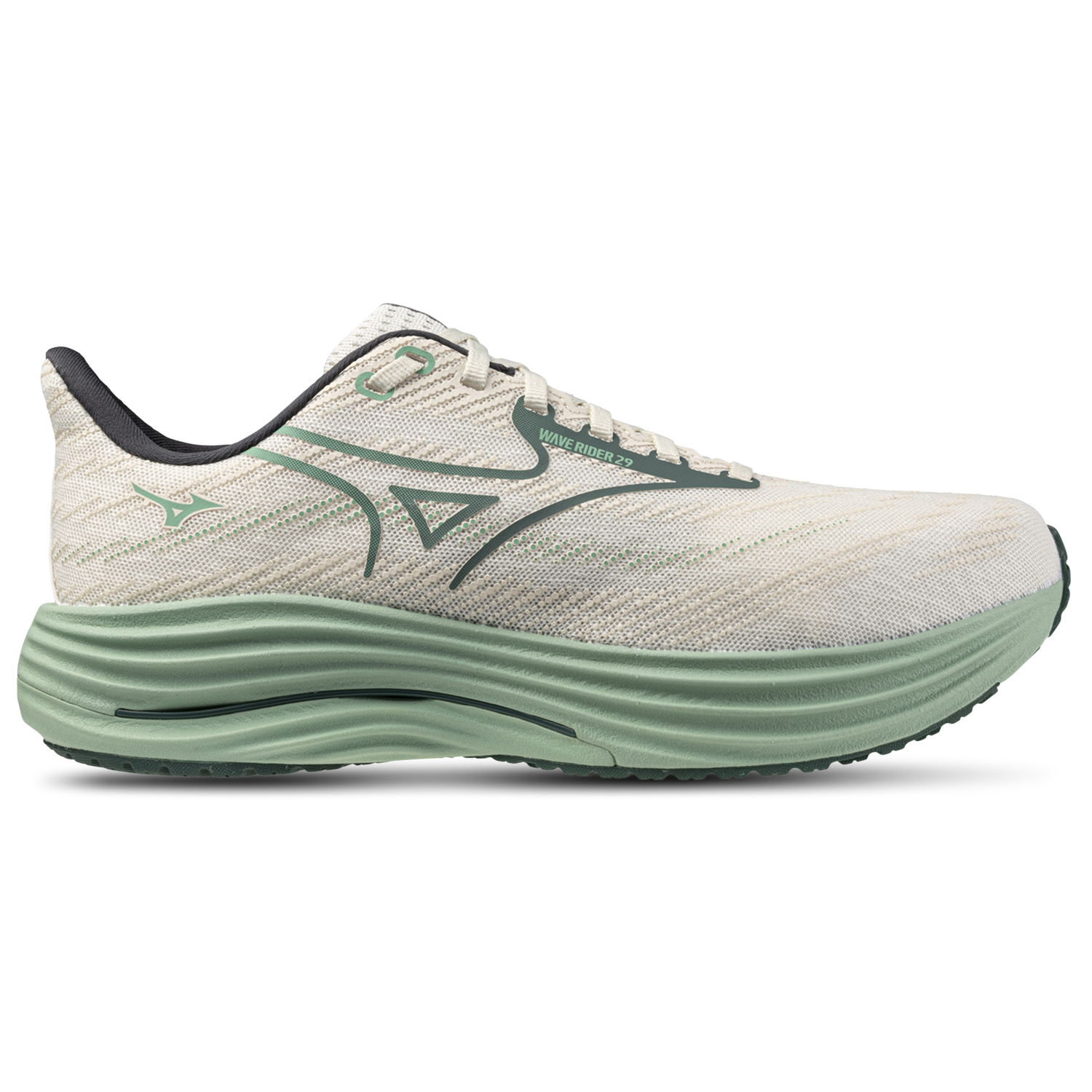 Mizuno Wave Rider 29 Wide - Men's - White/Bistro Green