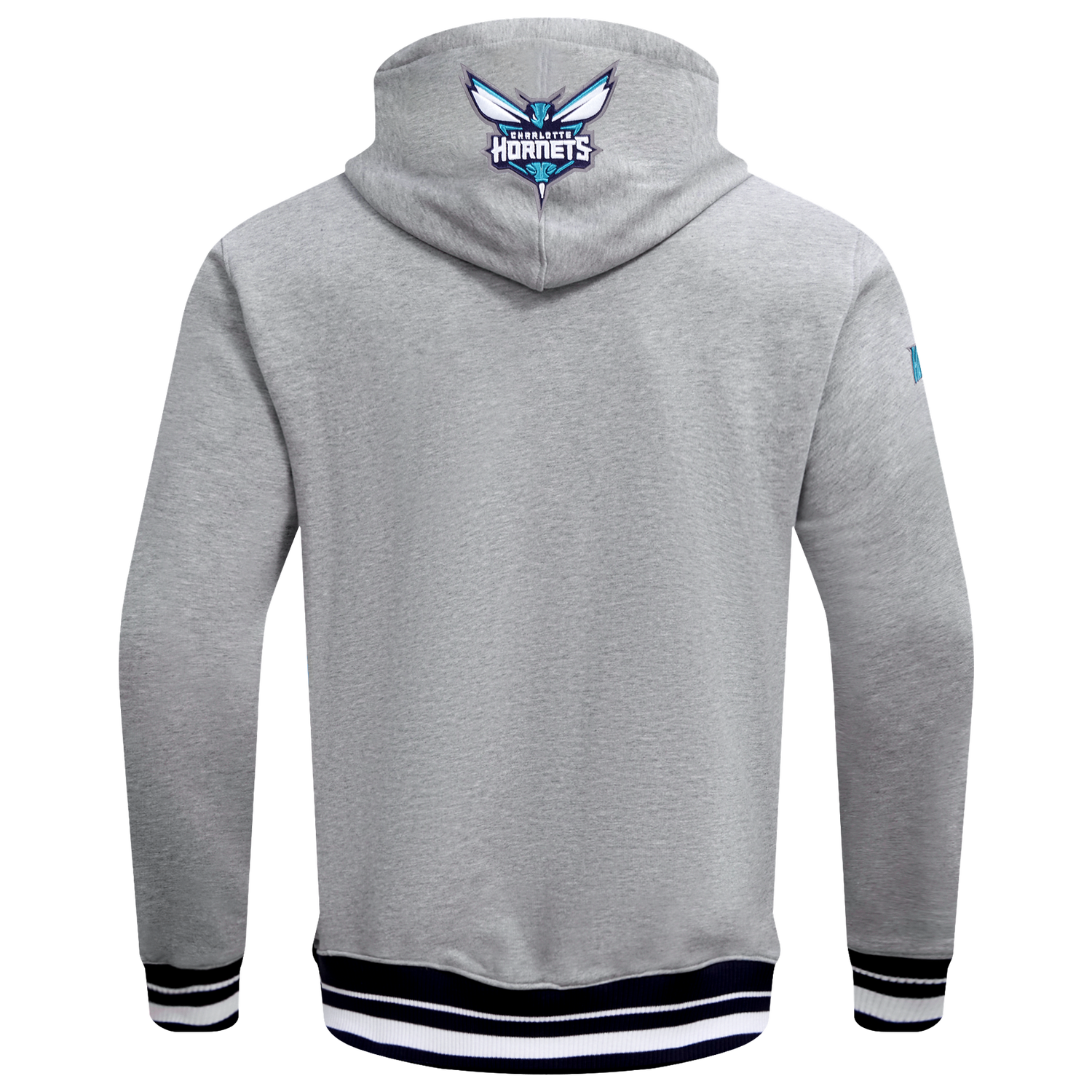 Pro Standard Hornets Script Fleece P/O Hoodie - Men's - Heather Gray/Black