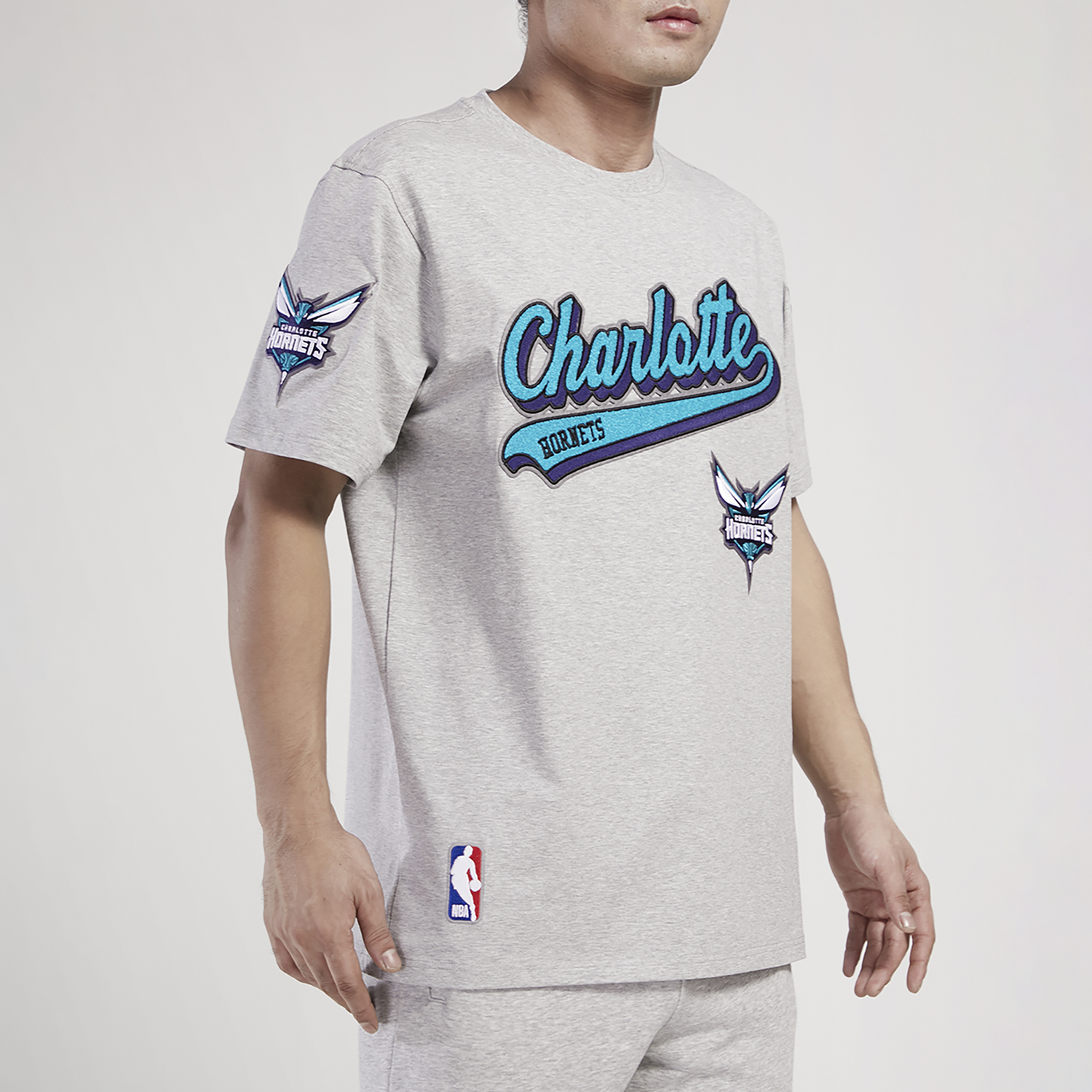 Pro Standard Hornets Script Tail SJ T-Shirt - Men's - Grey/Grey
